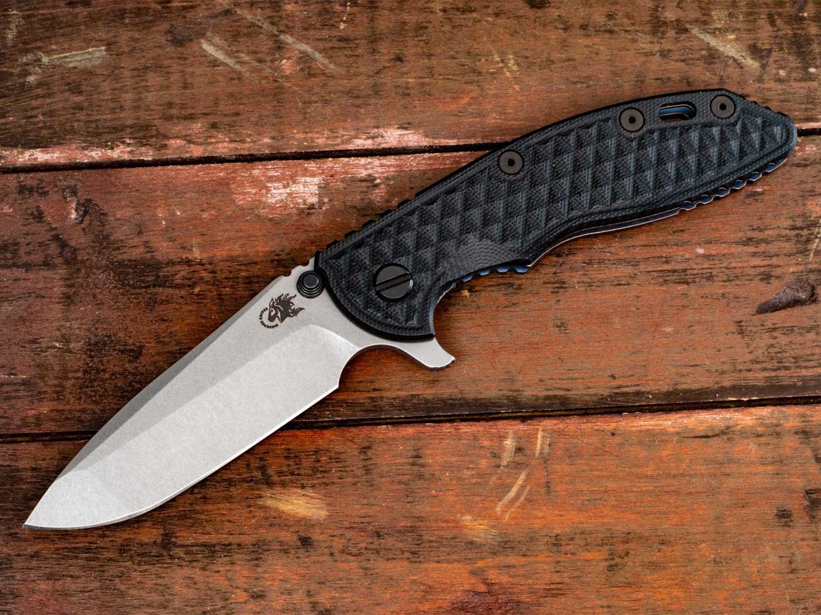 XM-18 3.5" Spanto-Working Finish-Textured Lockside-Black Nitride Hardware-Special Black G10-Special Configuration