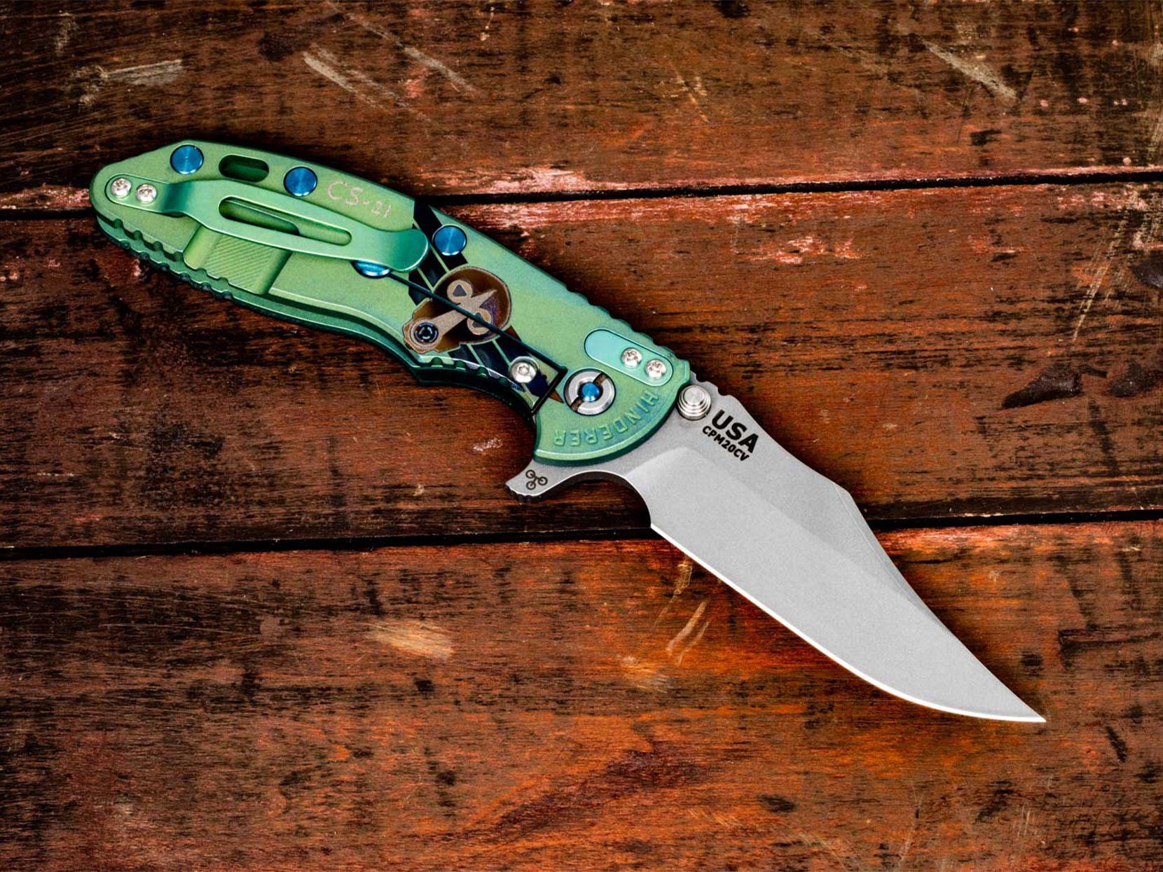 XM-18 3.5" Bowie-Containment Series-Working Finish-Battle Green-Dark Green G10