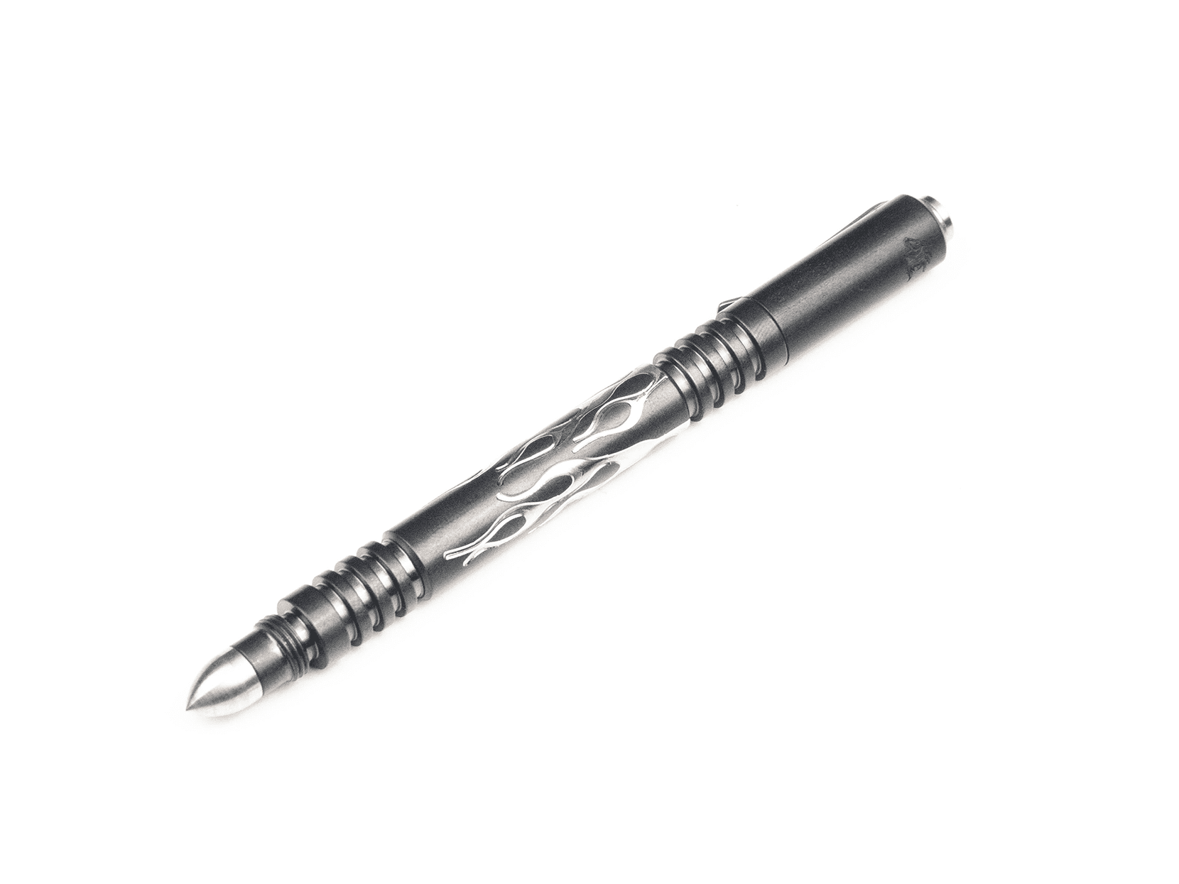 Investigator Pen-Flames-Black DLC Stainless