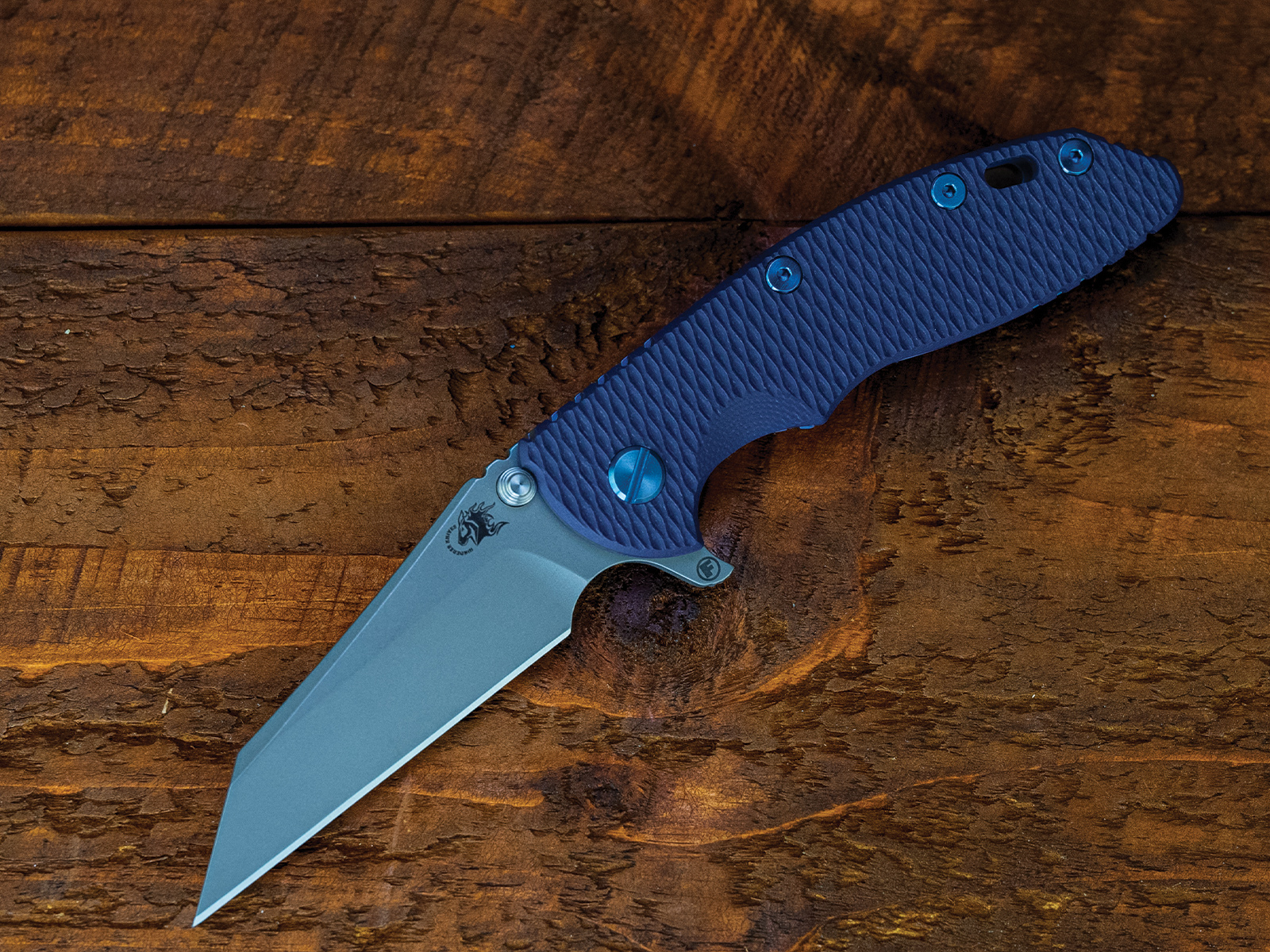 XM-18 3.5" Fatty Wharncliffe-S45VN-Working Finish Blade-Purple/Blue Ano-Purple G10-Blue Ti Hardware XM-18 3.5" Fatty Wharncliffe-S45VN-Working Finish Blade-Purple/Blue Ano-Purple G10-Blue Ti Hardware