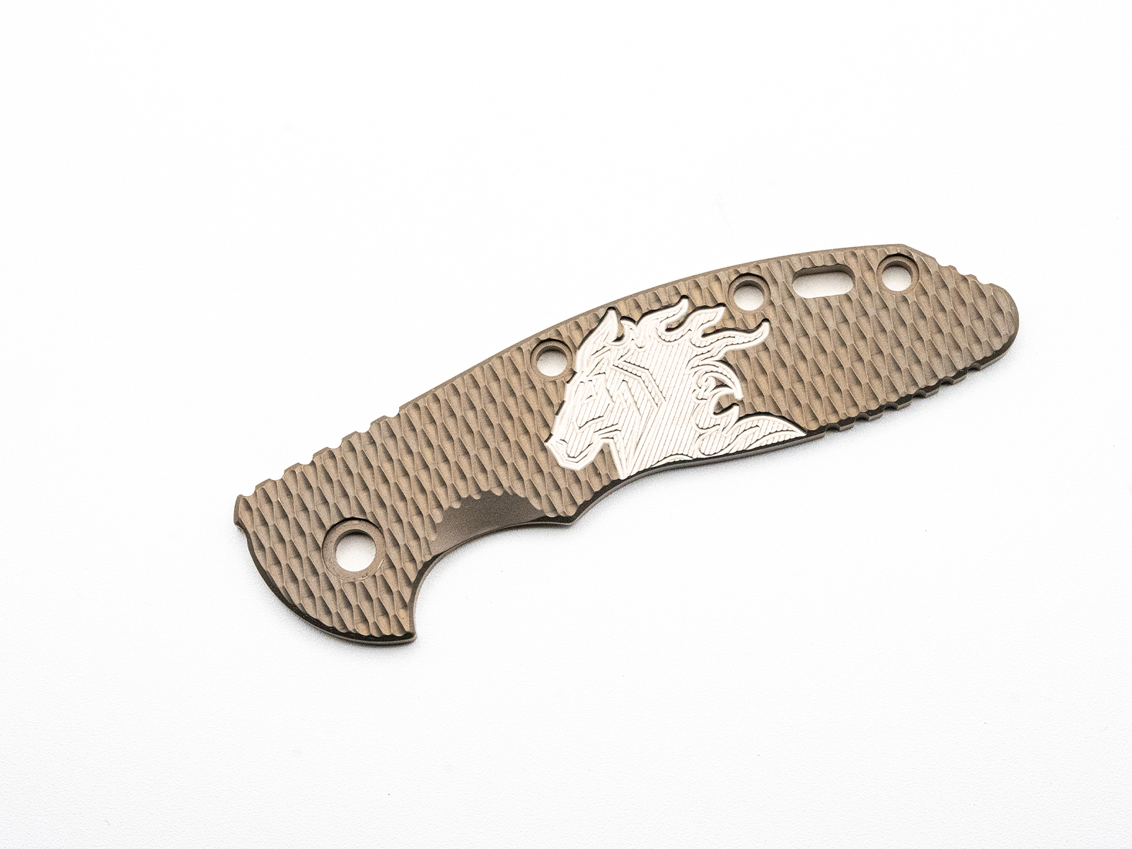 ExpProductCell_3.5" XM18 Titanium Scale-Milled Horse Head Logo-Textured-Bead Blast Bronze-Silver/Silver