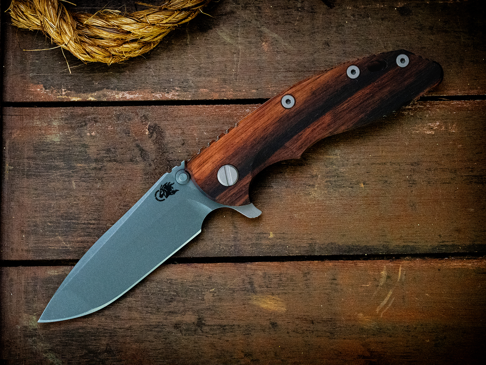 XM-18 3.5" Spanto-S45VN-Working Finish-Macassar Ebony-Working Finish Hardware XM-18 3.5" Spanto-S45VN-Working Finish-Macassar Ebony-Working Finish Hardware