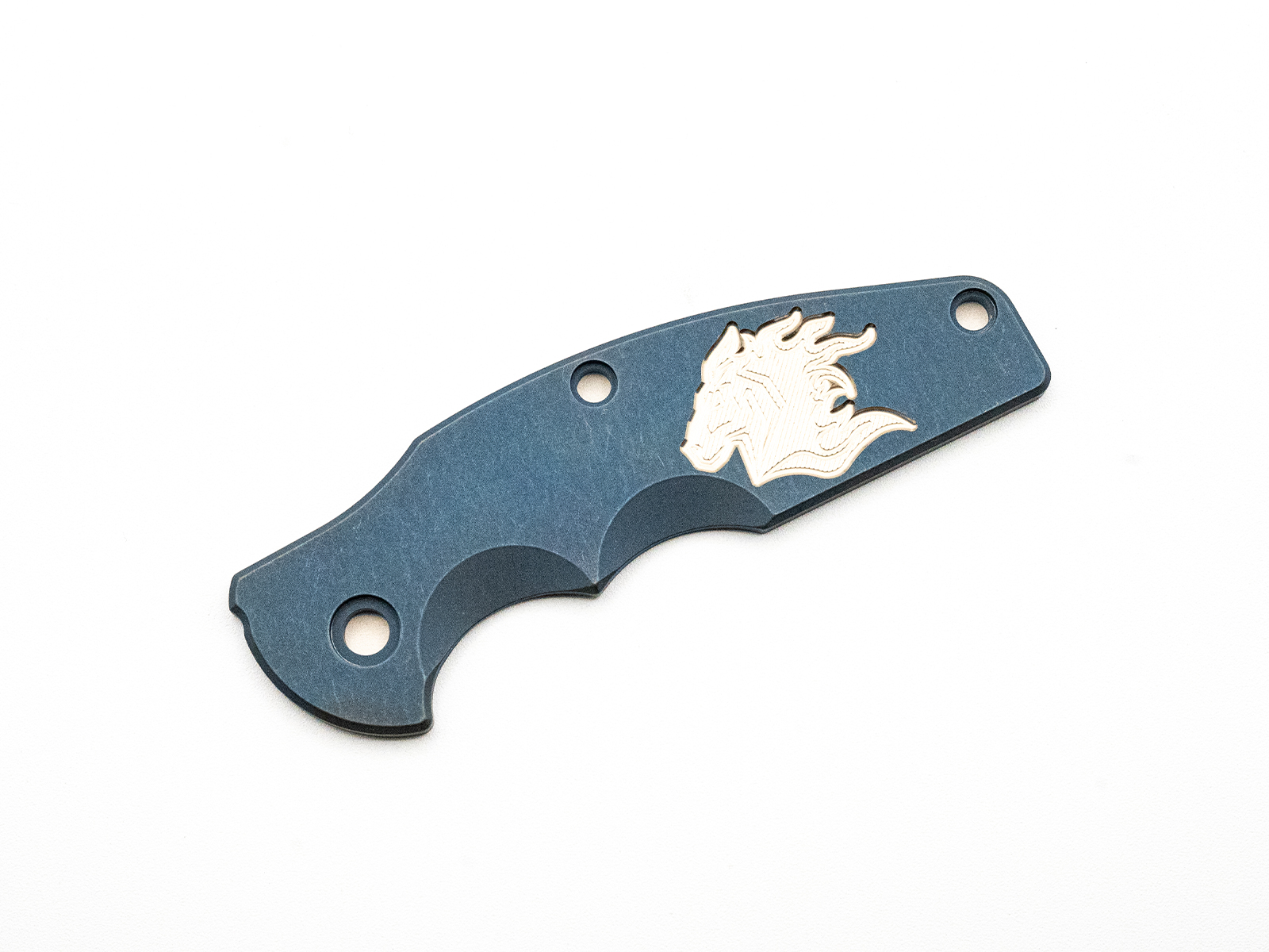 Jurassic Titanium Scale-Milled Horse Head Logo-Smooth-Battle Blue-Silver Jurassic Titanium Scale-Milled Horse Head Logo-Smooth-Battle Blue-Silver