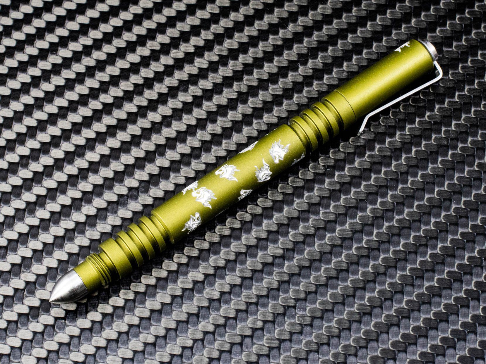 Investigator Pen-Chaos Horse Logo-Aluminum Matte Green