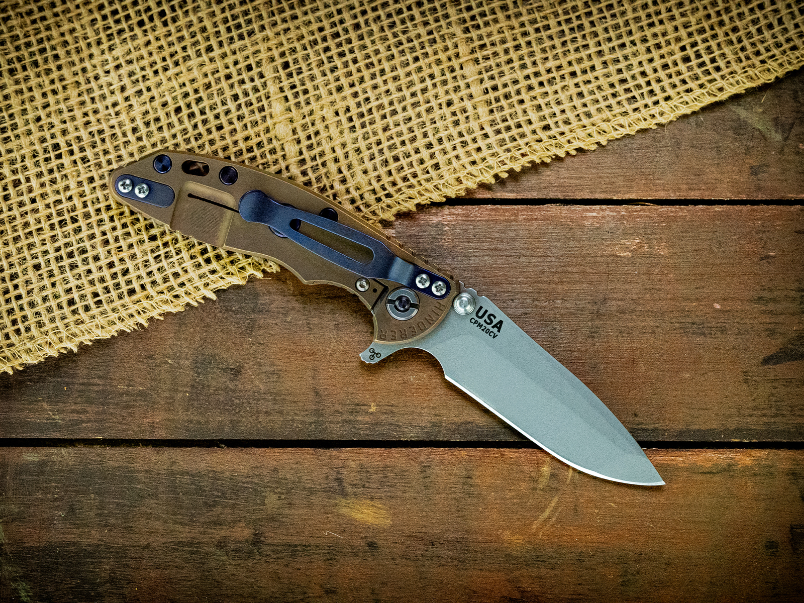 XM-18 3" Spanto-Working Finish Bronze/Purple-Coyote G10-Purple Ti hardware XM-18 3" Spanto-Working Finish Bronze/Purple-Coyote G10-Purple Ti hardware