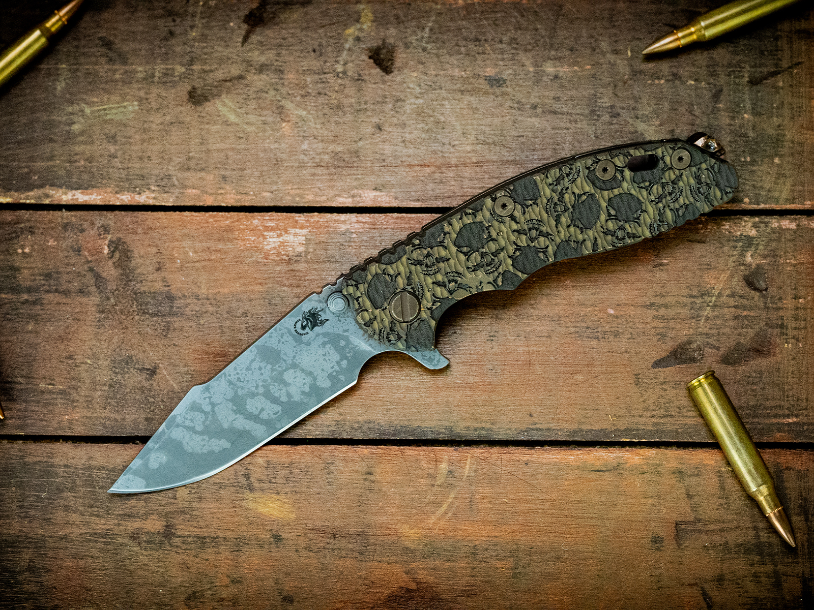 ExpProductCell_LOTTERY - XM-18 3.5" Harpoon Spanto-S45VN-Steel Flame Kaos Warrior BPU-Green-Warrior Clip/Tab Set