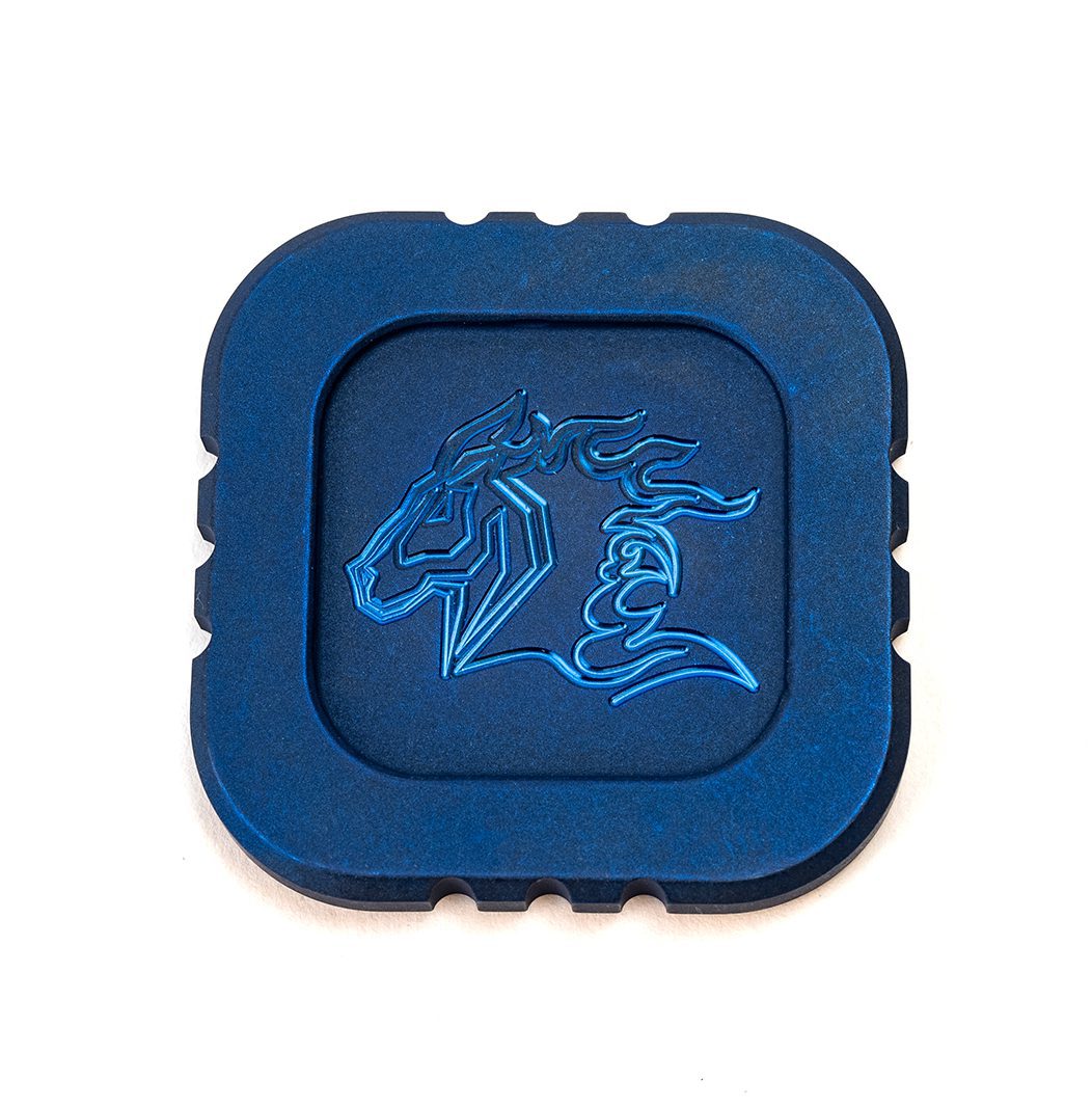 Steel Flame/Hinderer - Titanium Filler Tab Challenge Coin - Battle Blue Steel Flame/Hinderer - Titanium Filler Tab Challenge Coin - Battle Blue