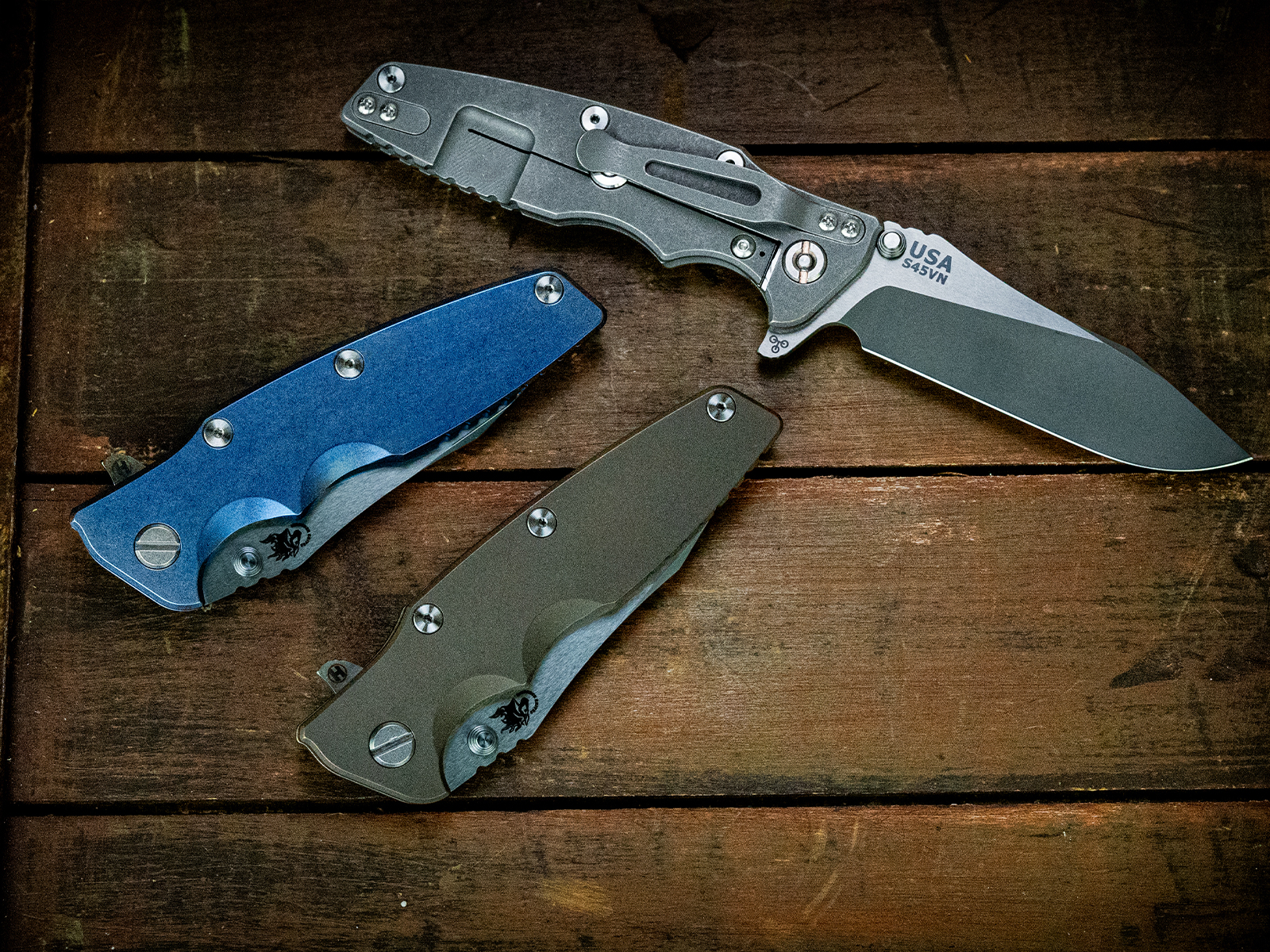 ExpProductCell_Eklipse-S45VN-Slicer Hollow Ground-Two Tone Blade-Full Ti Various Finish