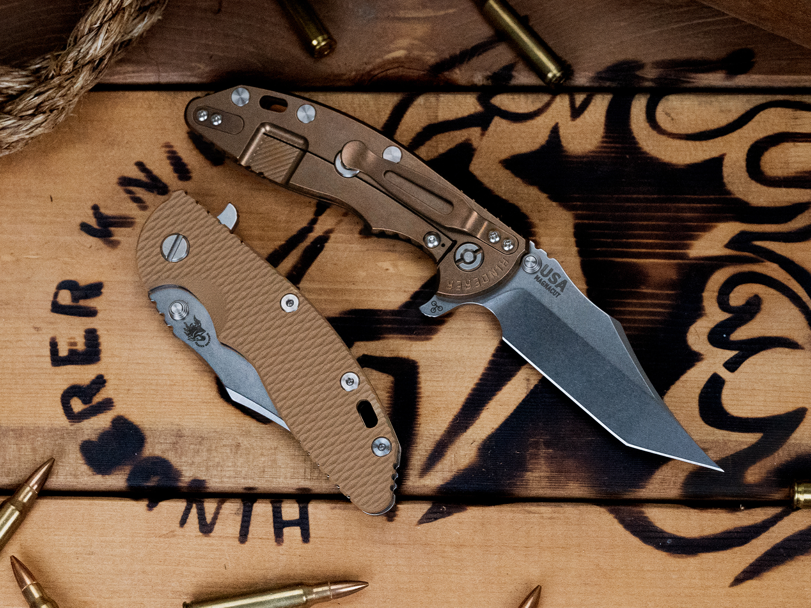 XM-18 3.5" Aggressor-Magnacut-Stonewash Bronze-G10 XM-18 3.5" Aggressor-Magnacut-Stonewash Bronze-G10