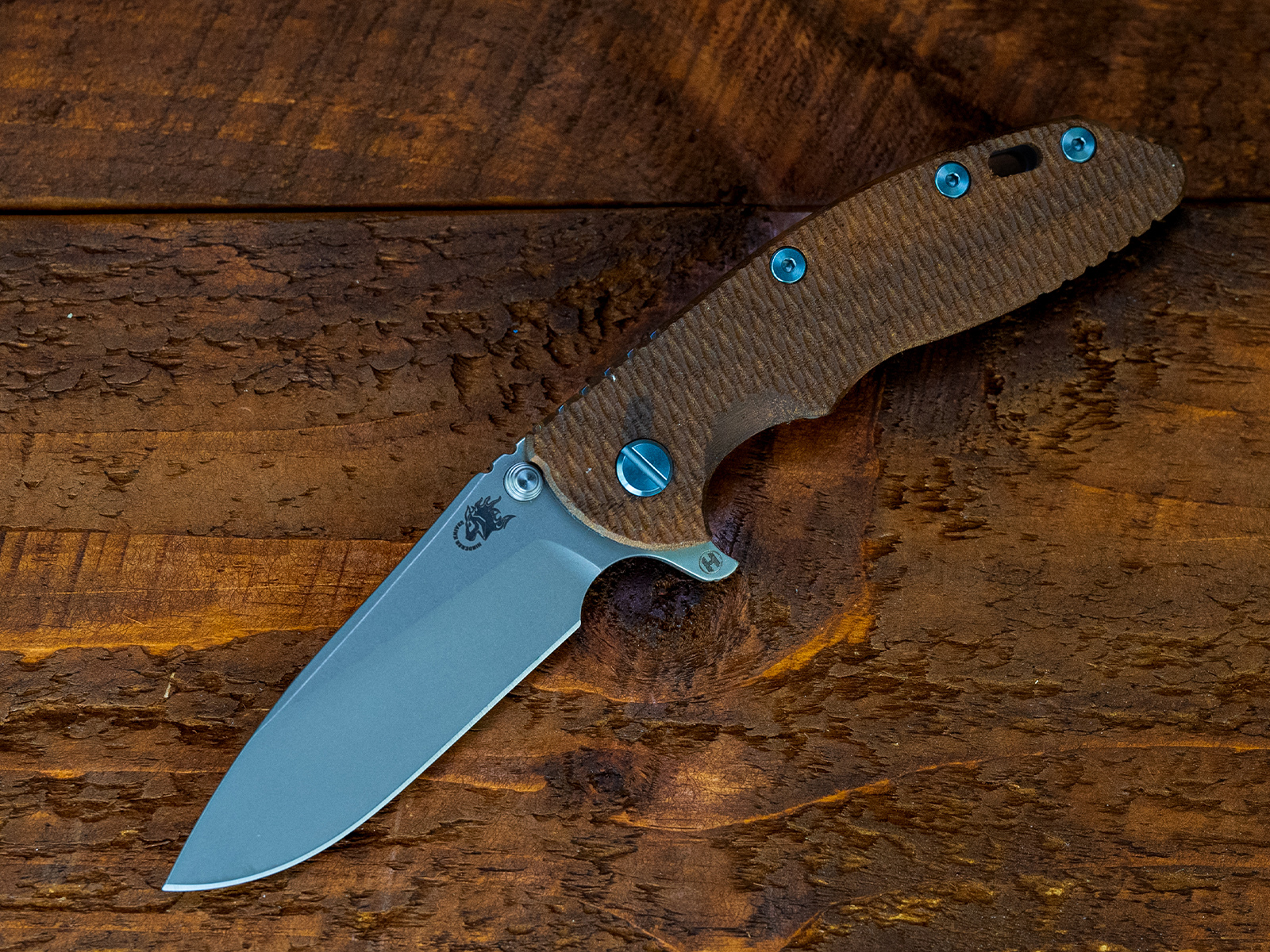 XM-18 3.5- Slicer Hollow Ground-S45VN-Battle Purple-Walnut-Blue Ti Hardware XM-18 3.5- Slicer Hollow Ground-S45VN-Battle Purple-Walnut-Blue Ti Hardware
