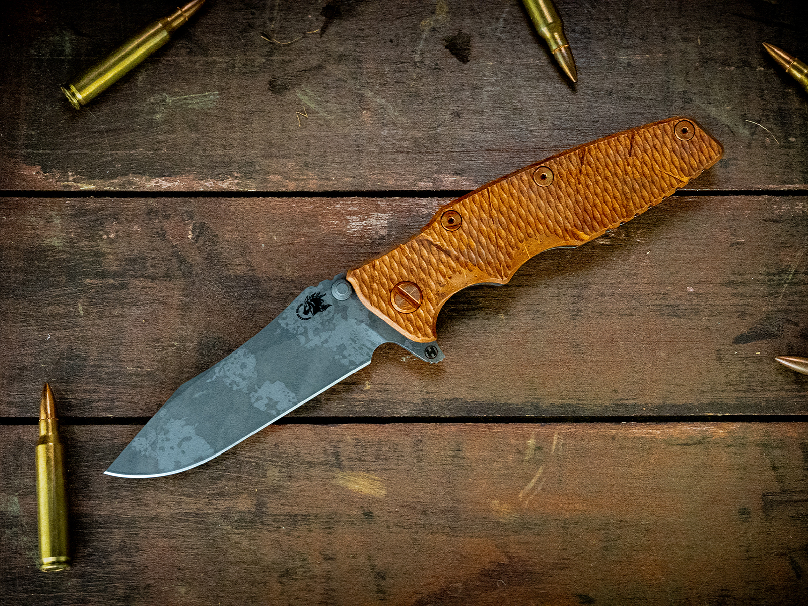 Eklipse-S45VN-Slicer Hollow Ground-BPU876 Battle Black-Textured Copper Scale-Copper Hardware Eklipse-S45VN-Slicer Hollow Ground-BPU876 Battle Black-Textured Copper Scale-Copper Hardware