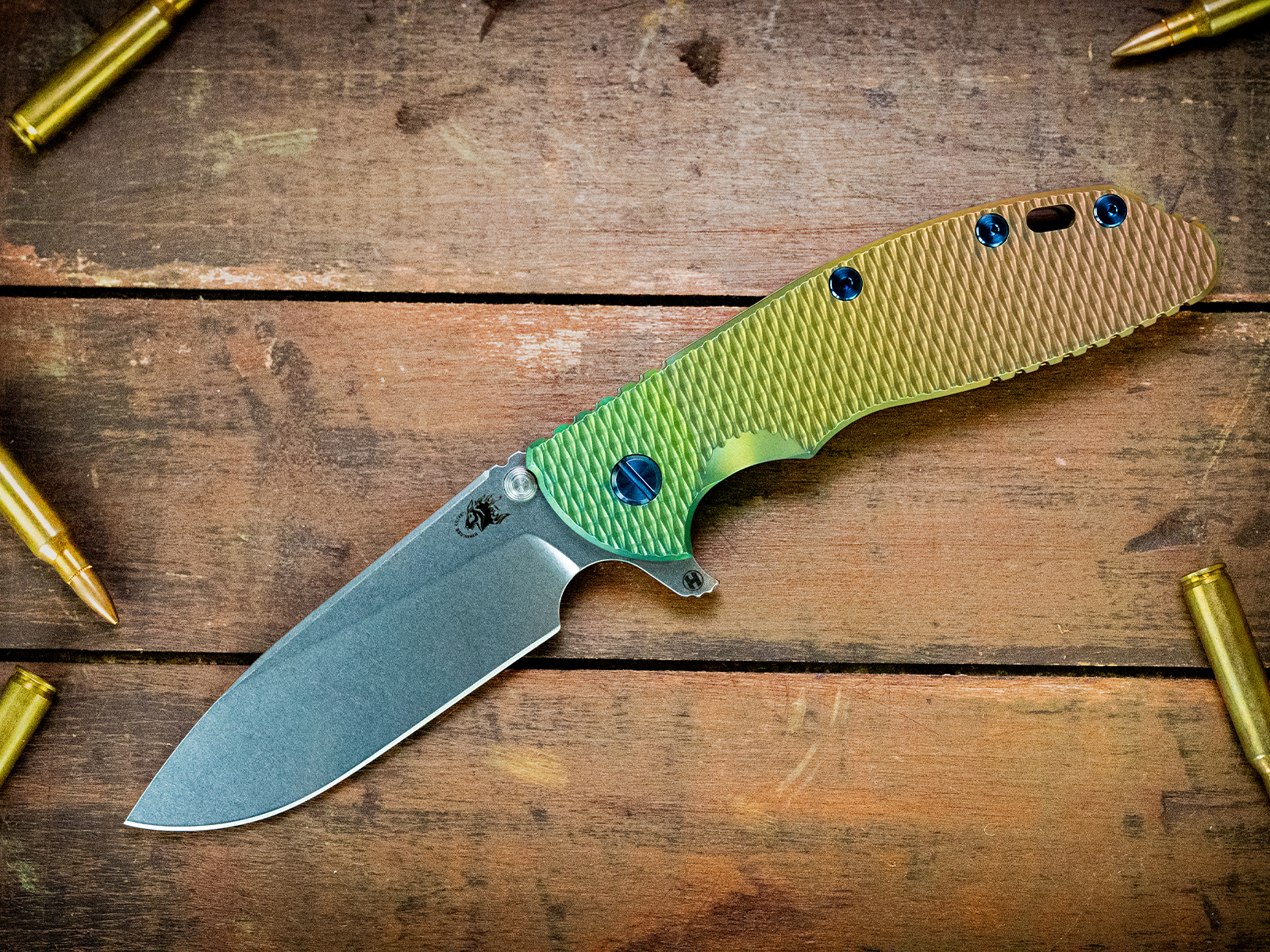 XM-24-S45VN-Slicer-Hollow Ground-Full Textured Ti Special Finish-Blue Ti Hardware XM-24-S45VN-Slicer-Hollow Ground-Full Textured Ti Special Finish-Blue Ti Hardware