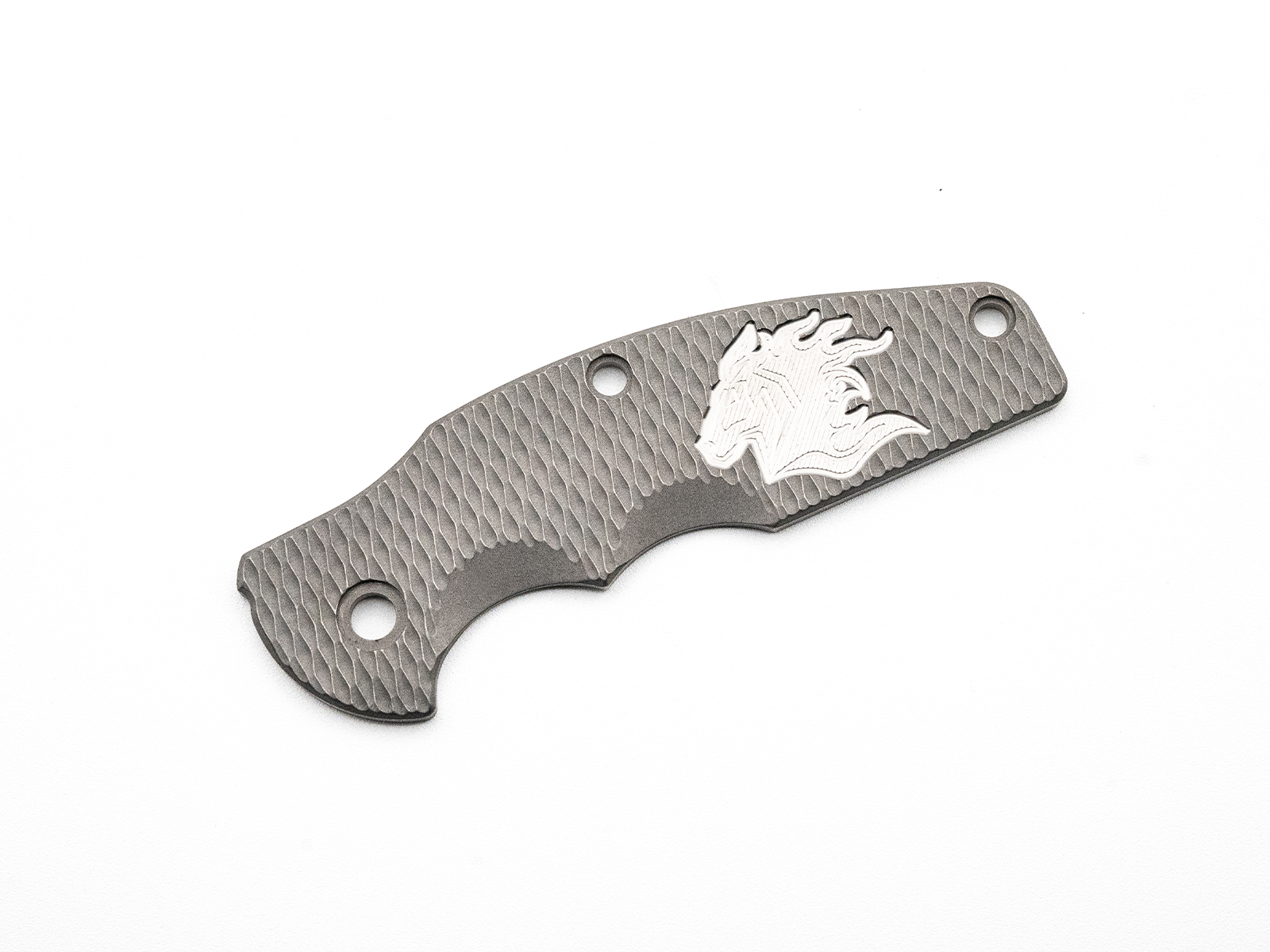 ExpProductCell_Jurassic Titanium Scale-Milled Horse Head Logo-Textured-Working Finish-Silver