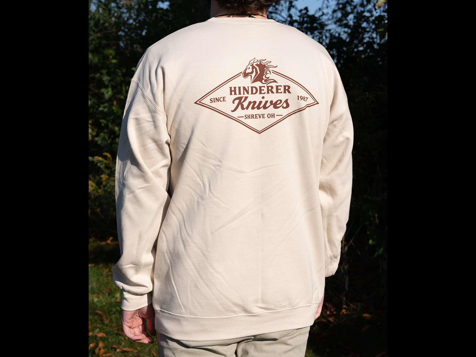 ExpProductCell_Hinderer Crewneck Sweatshirt Sand w/ Rust Logo
