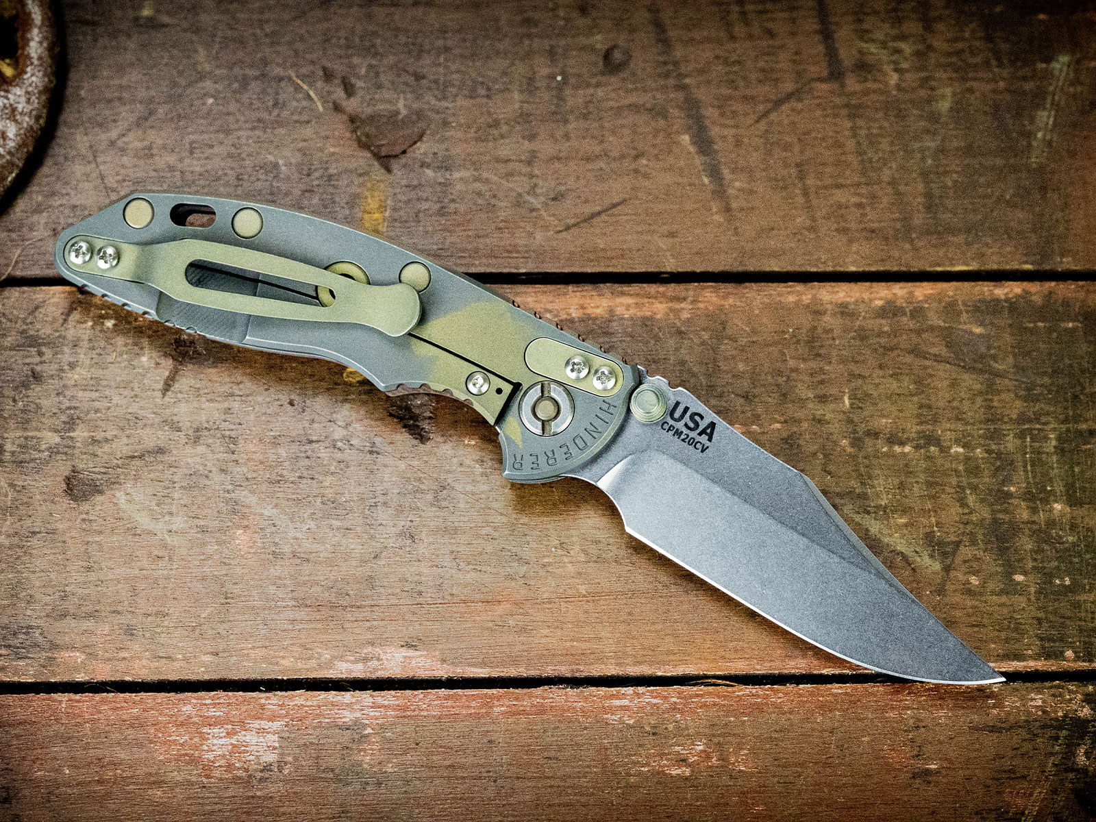 ExpProductCell_XM-18 3.0" Bowie-20CV Non Flipper-Stonewash Blade-Special Battle Finish-FDE G10-Ti Hardware ExpProductCell_XM-18 3.0" Bowie-20CV Non Flipper-Stonewash Blade-Special Battle Finish-FDE G10-Ti Hardware