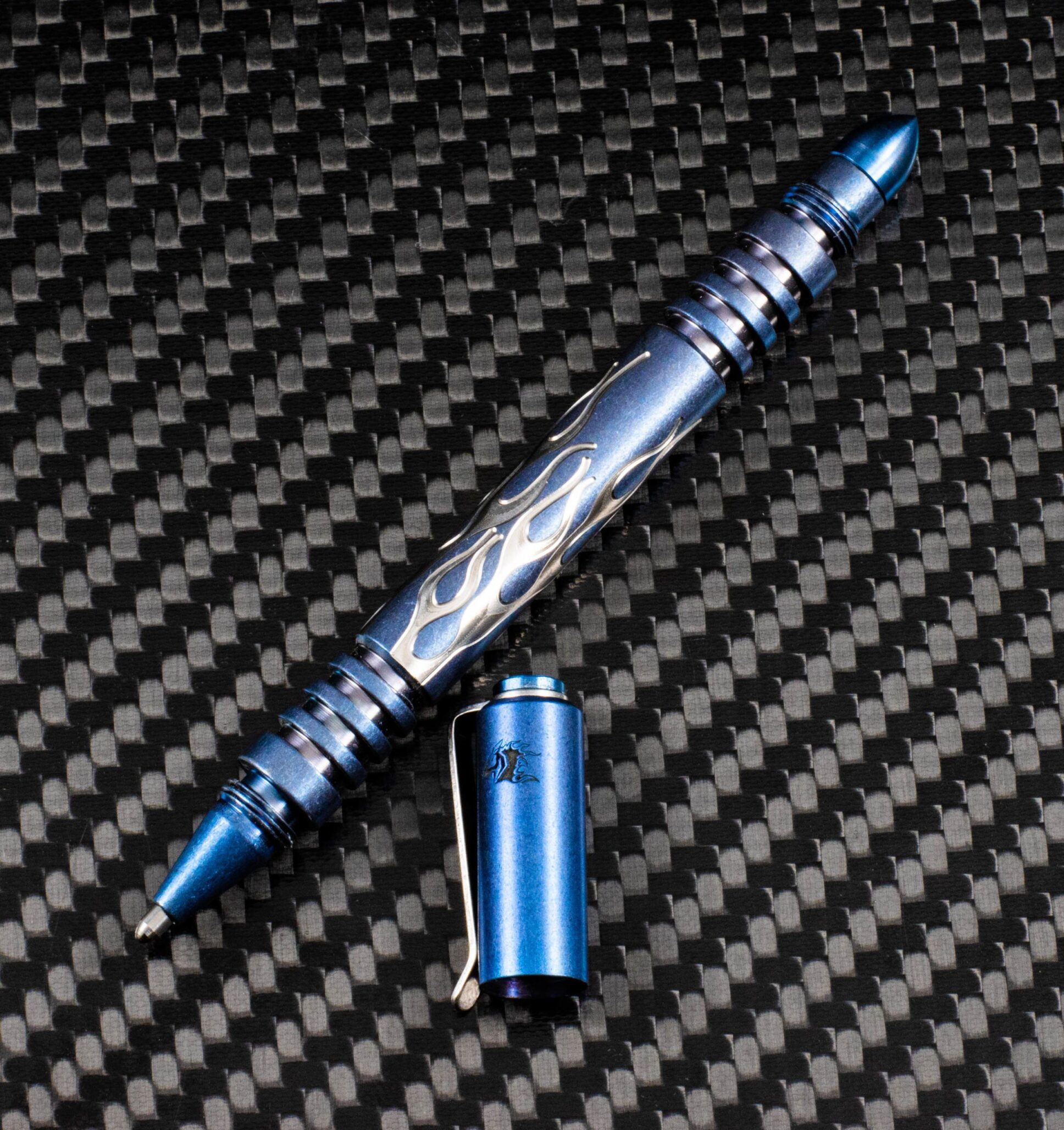 Investigator Pen-Flames-Titanium Stonewash Blue Investigator Pen-Flames-Titanium Stonewash Blue