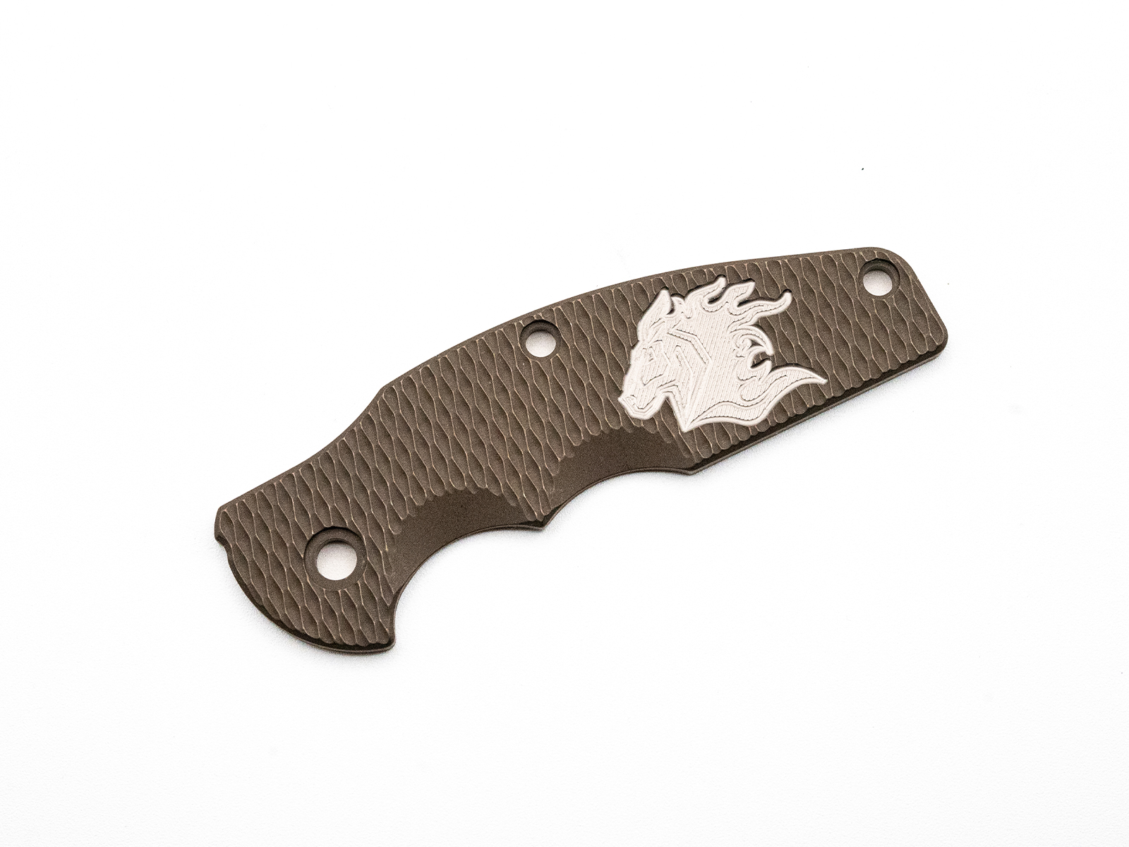 Jurassic Titanium Scale-Milled Horse Head Logo-Textured-Battle Bronze-Silver Jurassic Titanium Scale-Milled Horse Head Logo-Textured-Battle Bronze-Silver