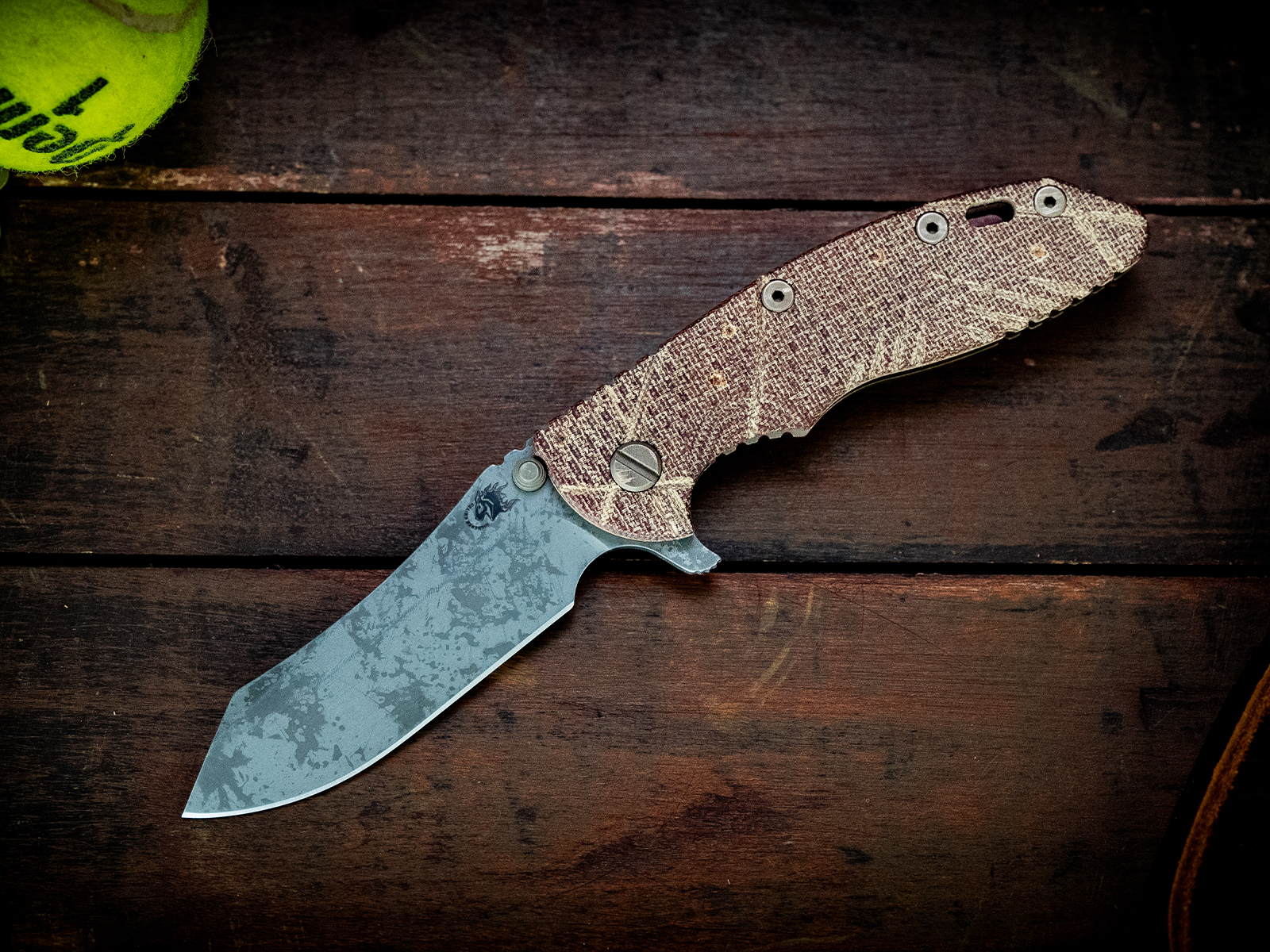 XM-18 3.5" Skinner-S45VN-Battle Hound-24 Bronze-Textured Natural Micarta