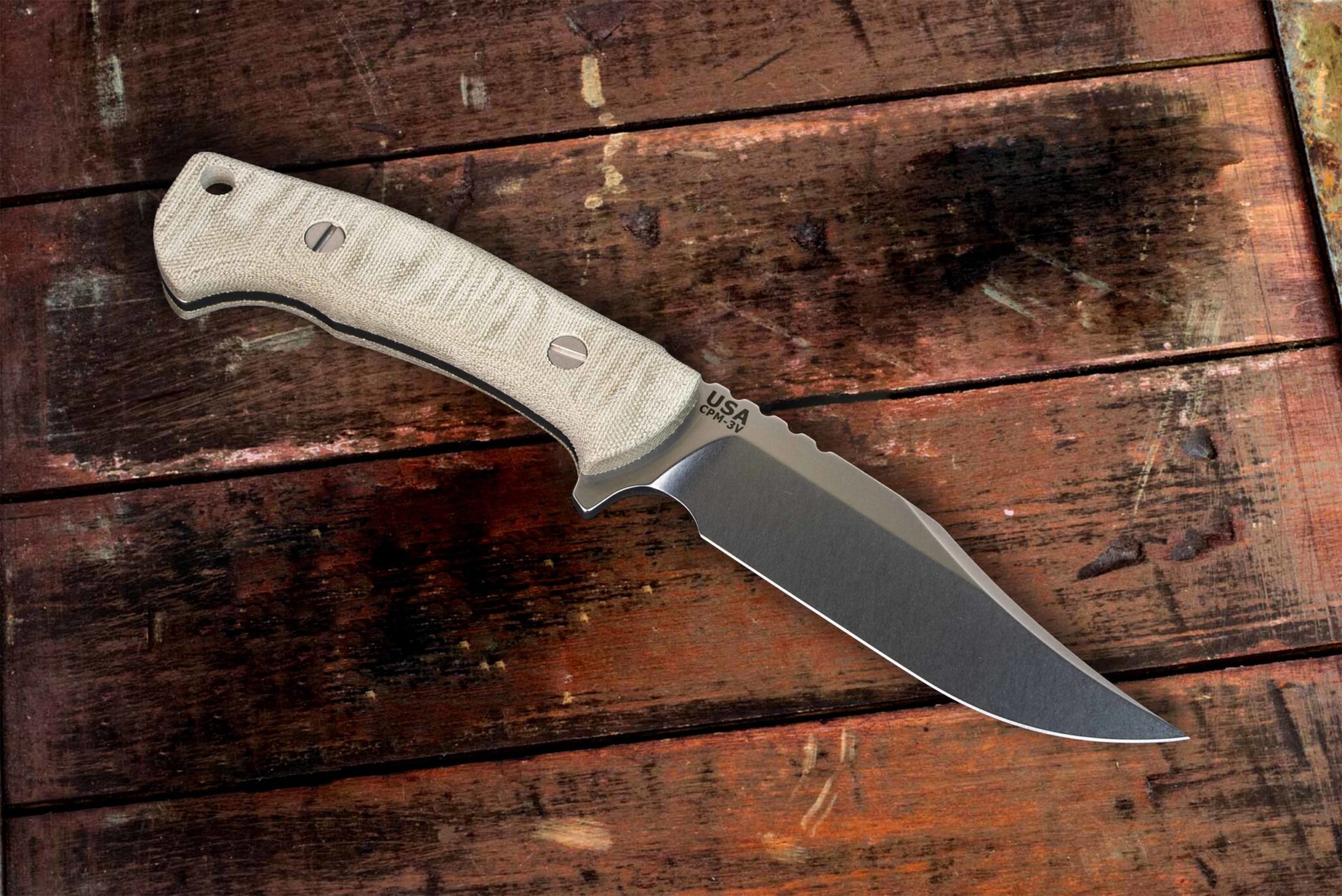 ExpProductCell_The Ranch Bowie-Stonewash-CPM 3V-Micarta