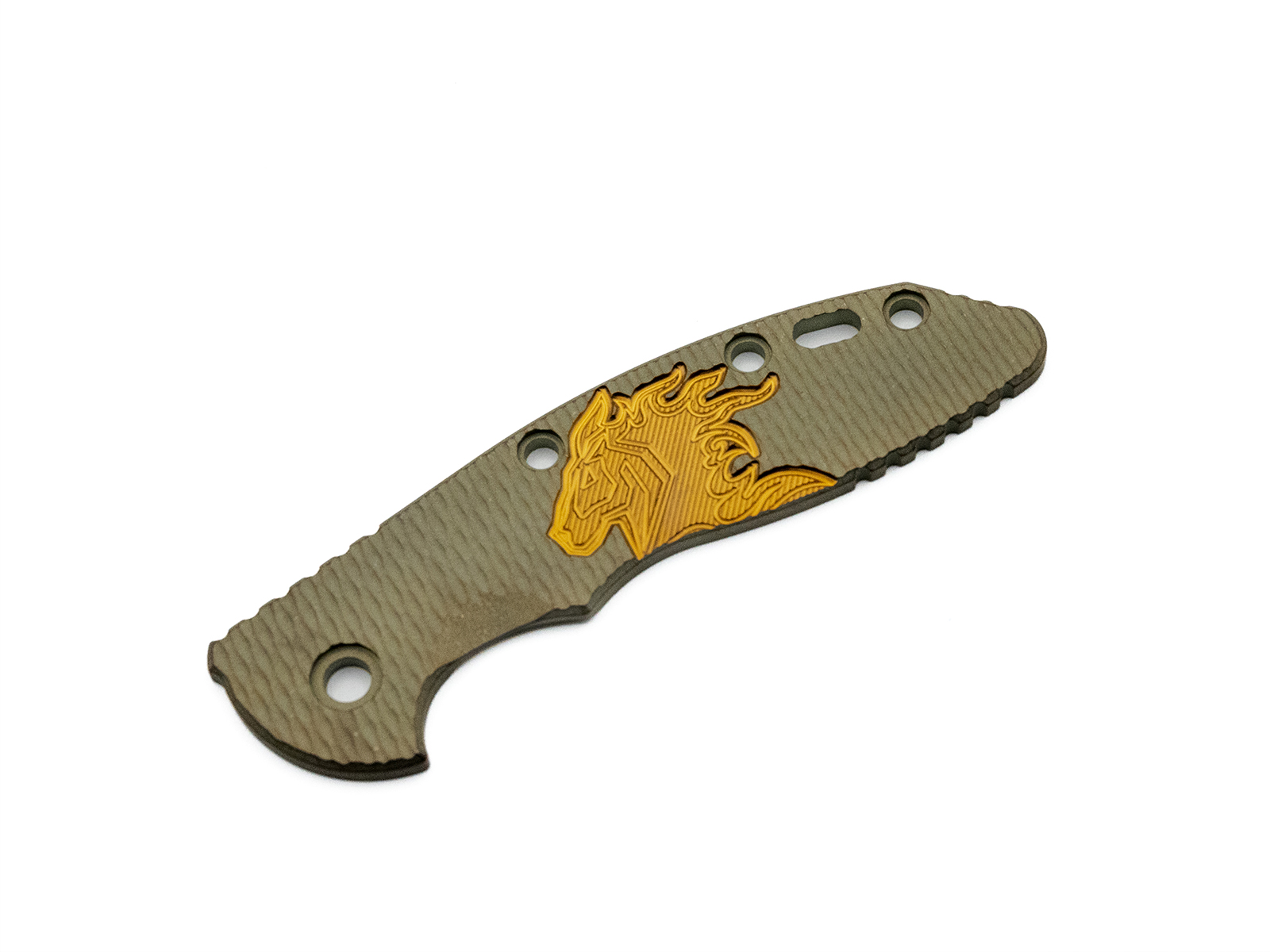 ExpProductCell_3.5" XM18 Titanium Scale-Milled Horse Head Logo-Textured-Battle Green/Bronze