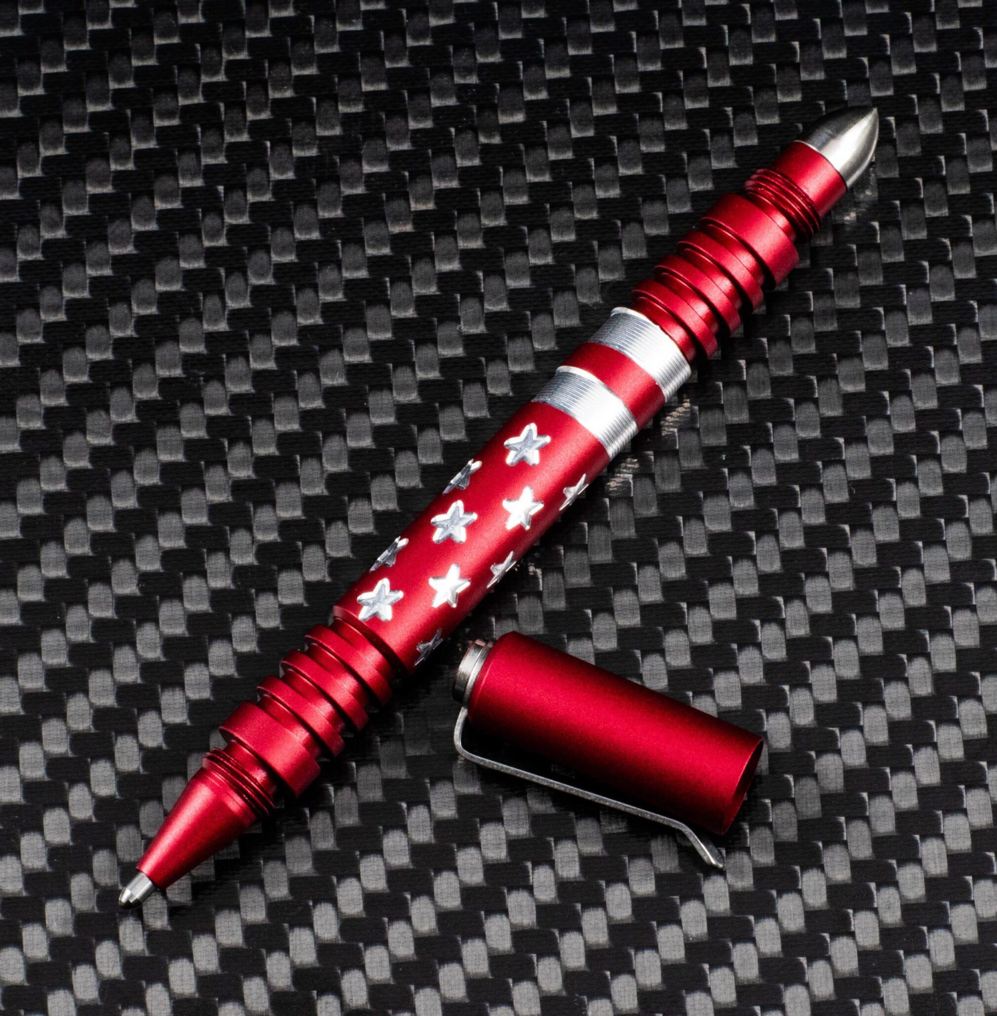 Investigator Pen-Stars and Strips -Aluminum Matte Red Investigator Pen-Stars and Strips -Aluminum Matte Red