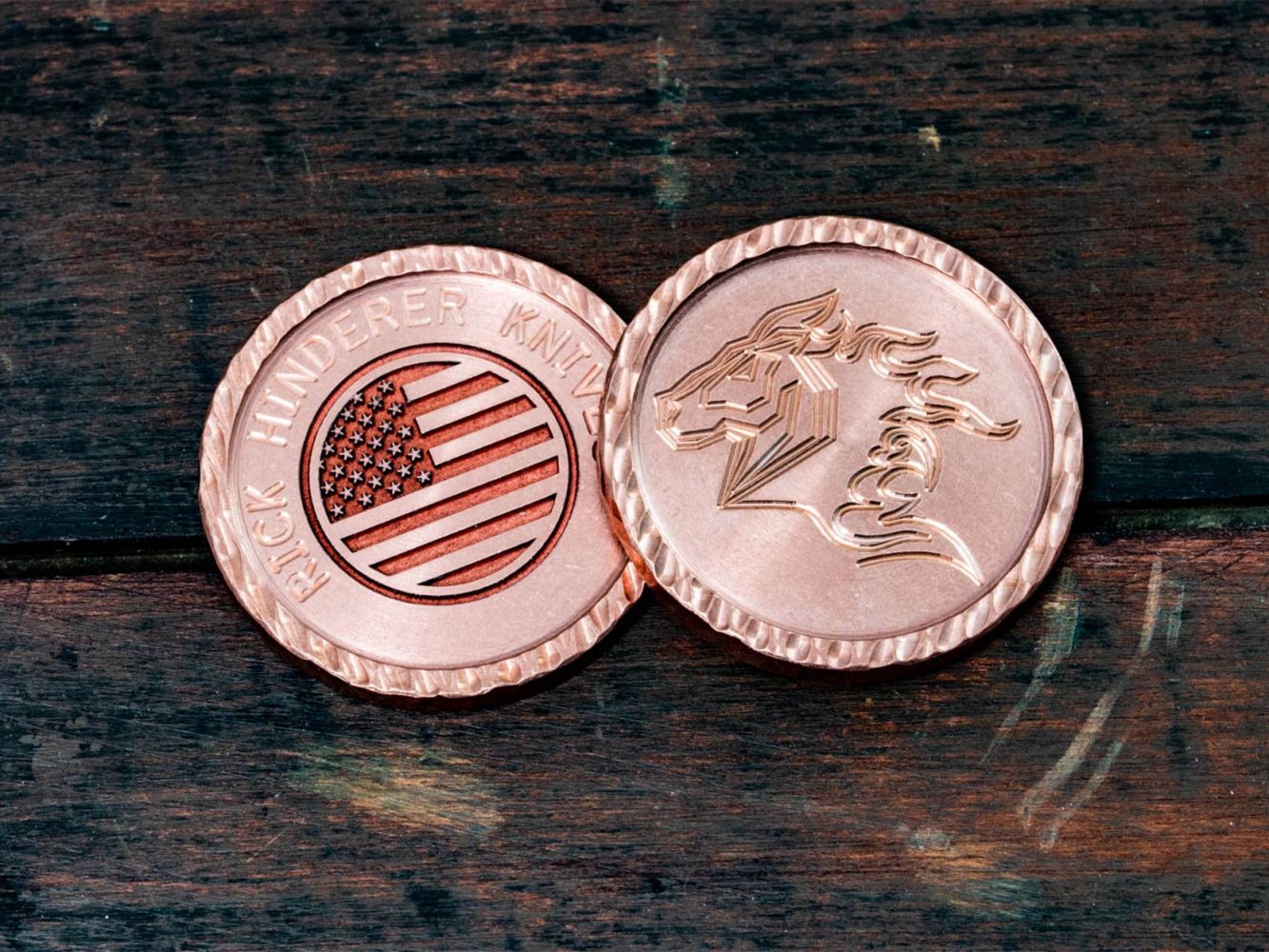 American Flag Copper Challenge Coin American Flag Copper Challenge Coin