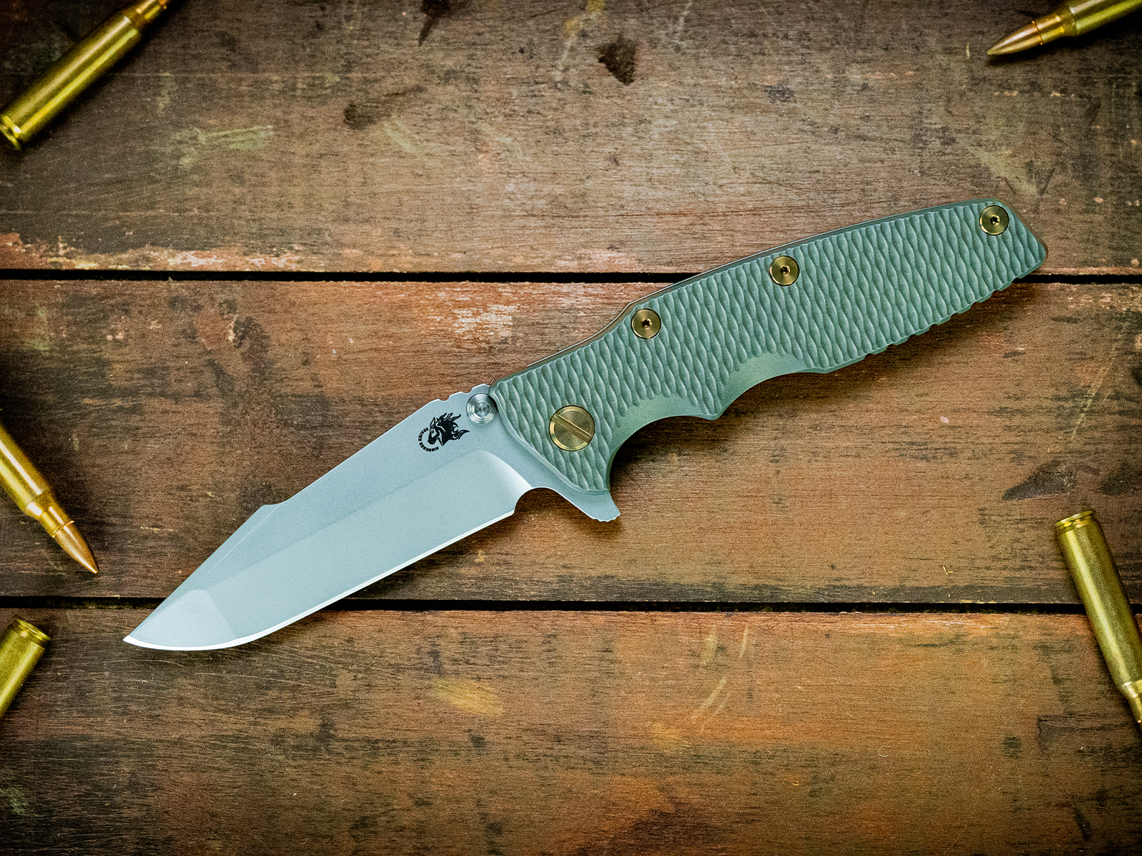 Eklipse-S45VN-Harpoon Spanto-Bead Blast Green Full Ti-Ti Hardware Eklipse-S45VN-Harpoon Spanto-Bead Blast Green Full Ti-Ti Hardware