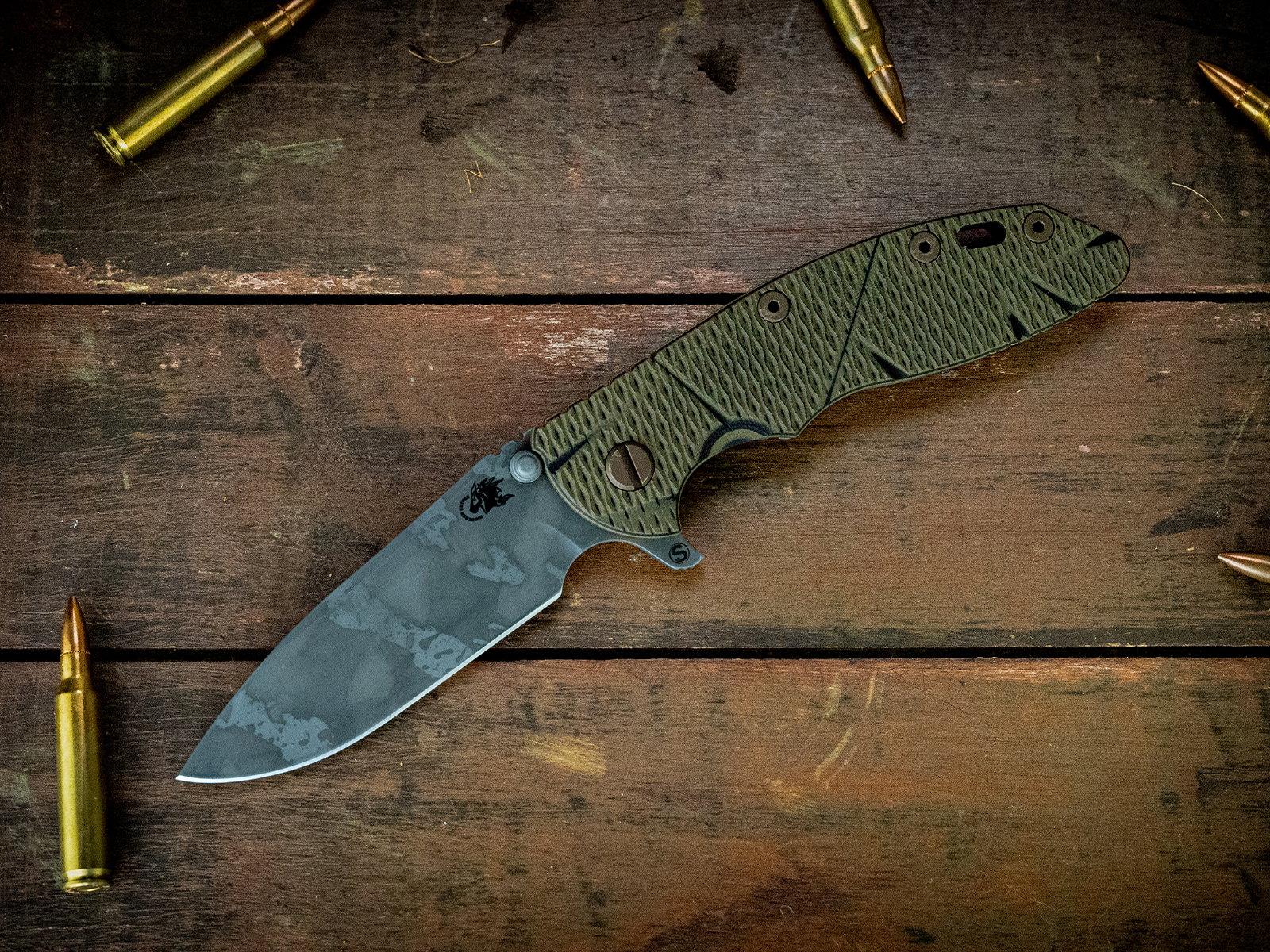 XM-18 3.5-Slicer SKINNY Flat Ground-S45VN-BPU978-OD Green/Black G10