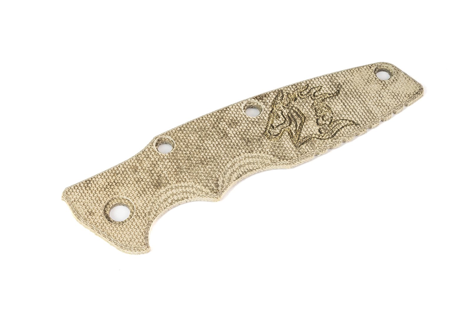 Eklipse 3.5"-Natural Micarta-Smooth Scale-Milled Horse Head Eklipse 3.5"-Natural Micarta-Smooth Scale-Milled Horse Head