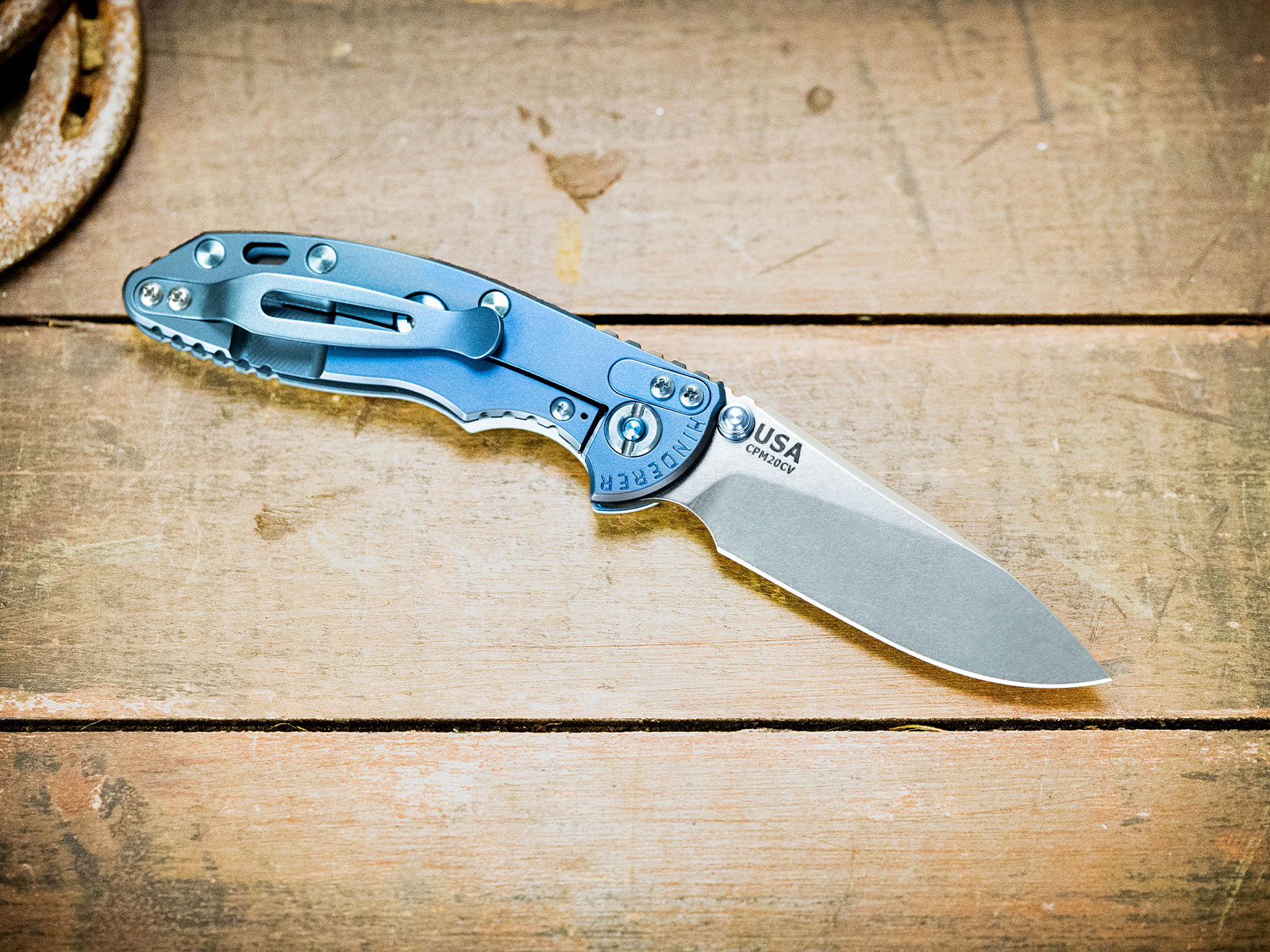 ExpProductCell_XM-18 3.0" Slicer Flat Ground-20CV Non-Flipper-Stonewash Blade-Bead Blast Blue-White G10-Ti Hardware ExpProductCell_XM-18 3.0" Slicer Flat Ground-20CV Non-Flipper-Stonewash Blade-Bead Blast Blue-White G10-Ti Hardware