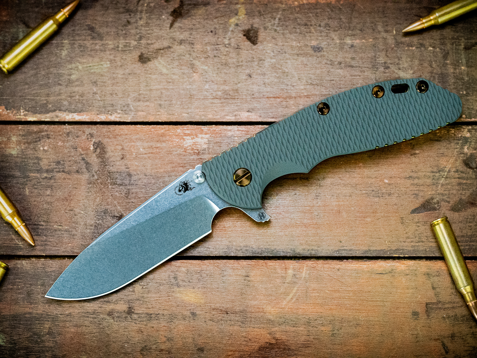 XM-24-S45VN-Slicer-Hollow Ground-Stonewash Gold-Grey G10-Bronze Ti Hardware XM-24-S45VN-Slicer-Hollow Ground-Stonewash Gold-Grey G10-Bronze Ti Hardware