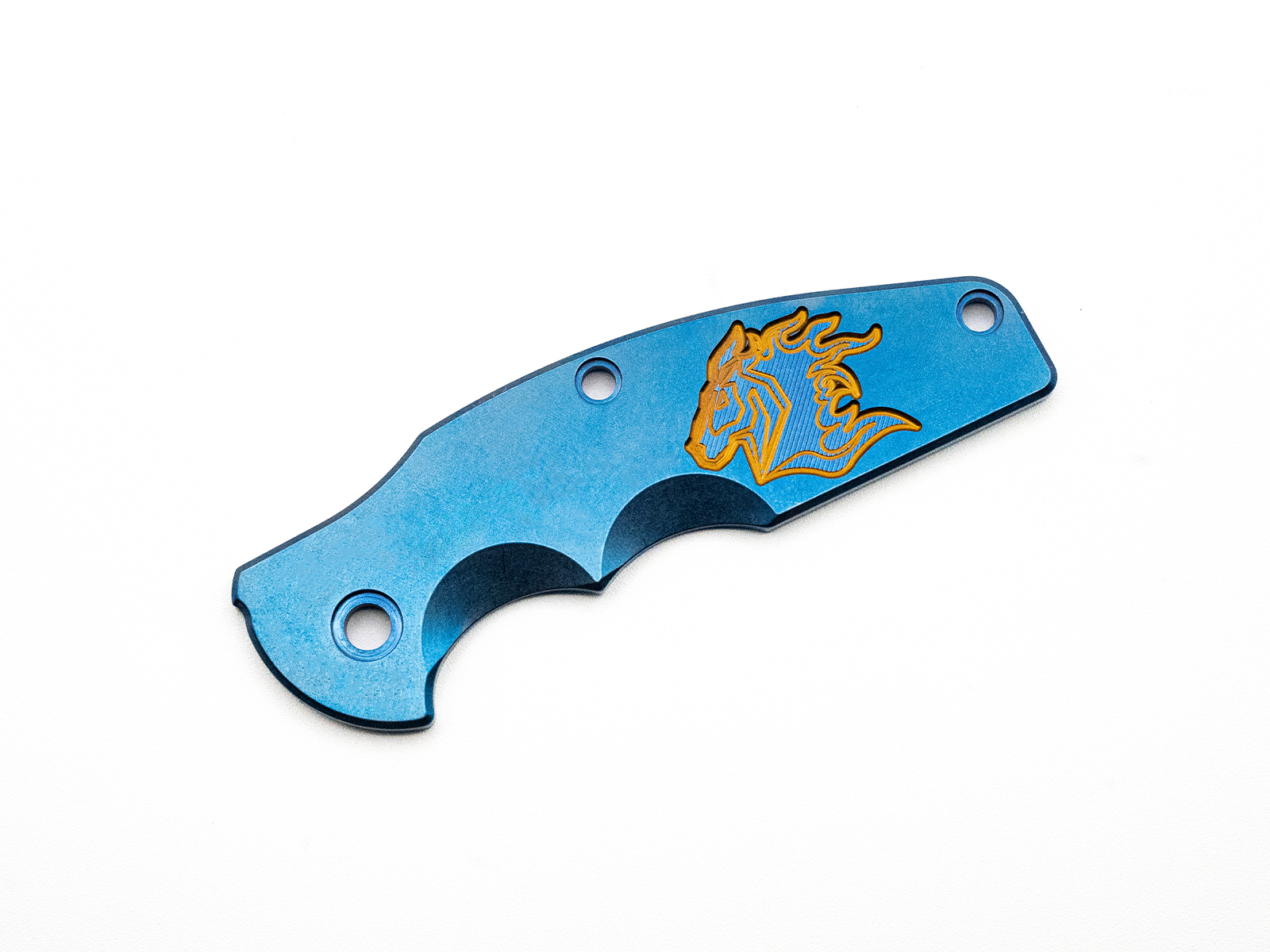 ExpProductCell_Jurassic Titanium Scale-Milled Horse Head Logo-Smooth-Stonewash Blue-Bronze/Blue
