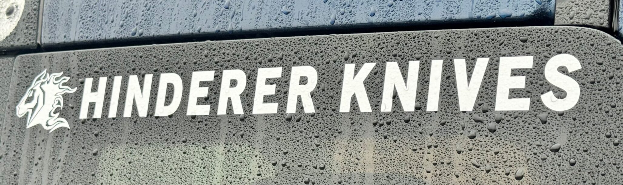 Rick Hinderer Knives Logo - Window Decal - 18" Rick Hinderer Knives Logo - Window Decal - 18"