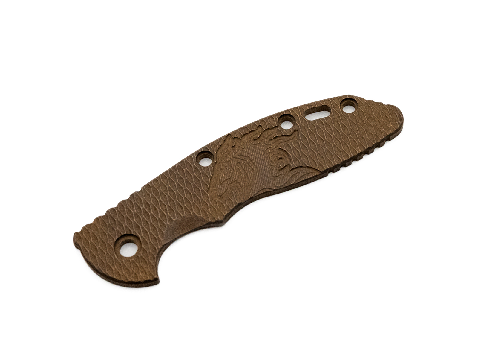 3.5" XM18 Titanium Scale-Milled Horse Head Logo-Textured-Battle Bronze 3.5" XM18 Titanium Scale-Milled Horse Head Logo-Textured-Battle Bronze