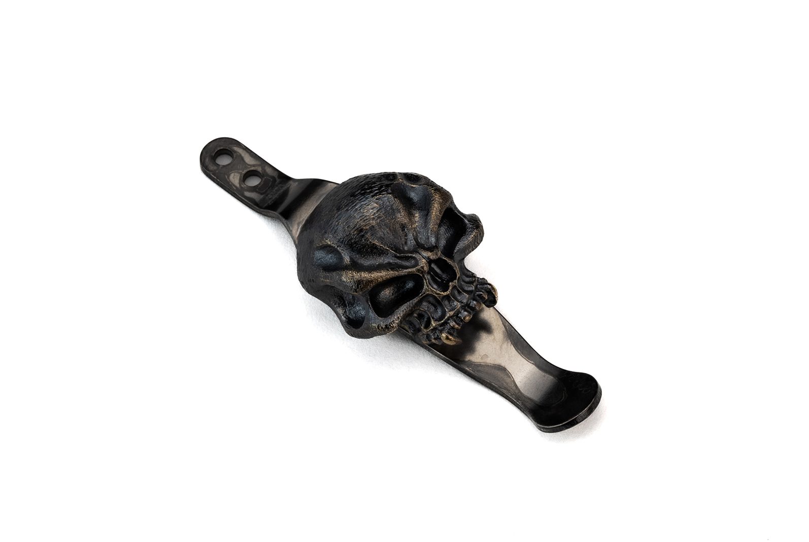 One Per Household - Hinderer Knives/Steel Flame Large Hard Warrior Skull Clip-Bronze One Per Household - Hinderer Knives/Steel Flame Large Hard Warrior Skull Clip-Bronze