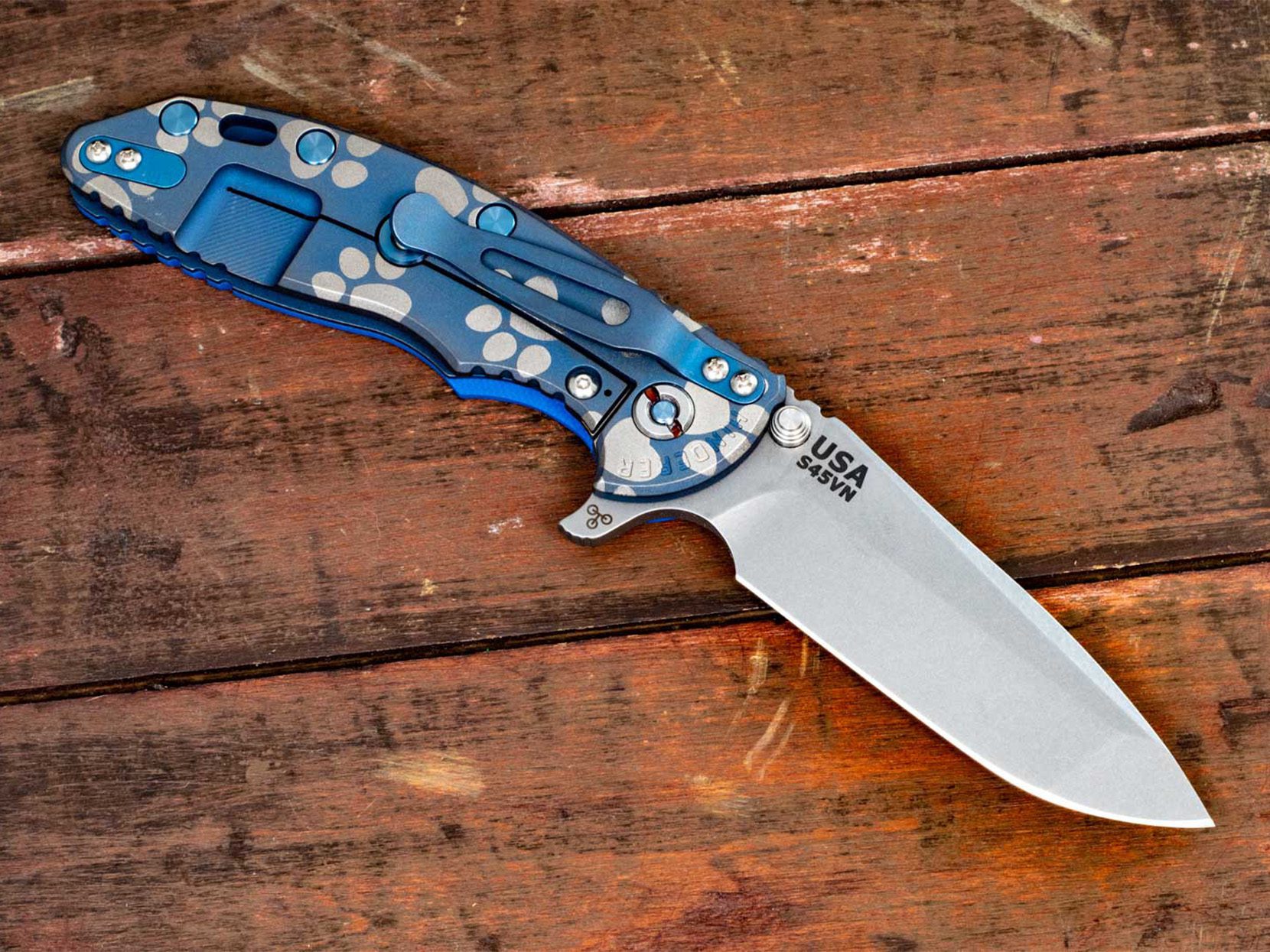 XM-18 3.5" Spanto-Battle Blue-Silver Chaos Paw-Blue G10 XM-18 3.5" Spanto-Battle Blue-Silver Chaos Paw-Blue G10