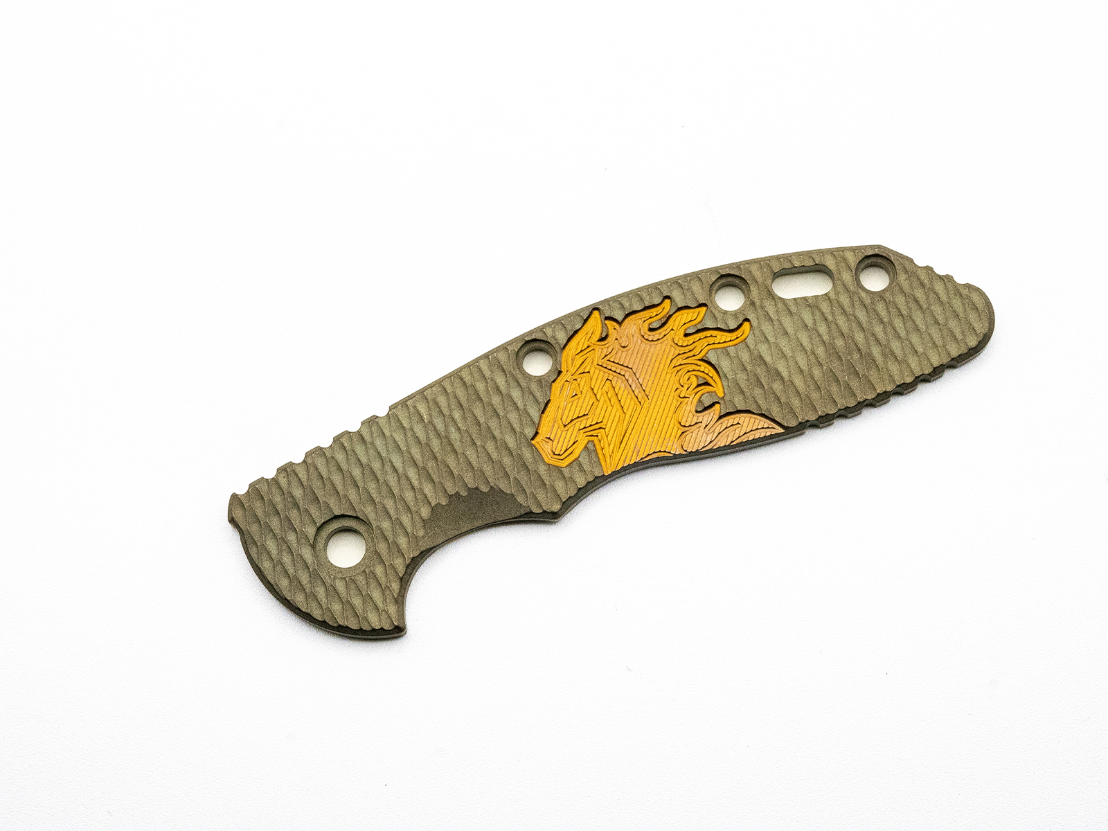 ExpProductCell_3.5" XM18 Titanium Scale-Milled Horse Head Logo-Textured-Battle Green-Bronze/Bronze