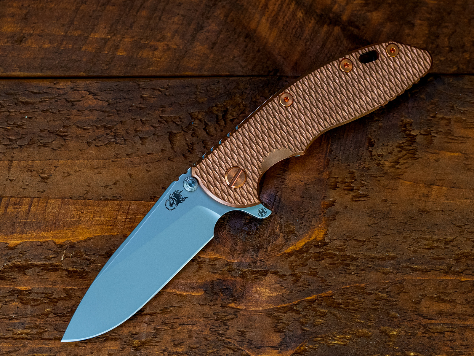 XM-18 3.5- Slicer Hollow Ground-S45VN-Bead Blast-Copper-Copper Hardware XM-18 3.5- Slicer Hollow Ground-S45VN-Bead Blast-Copper-Copper Hardware