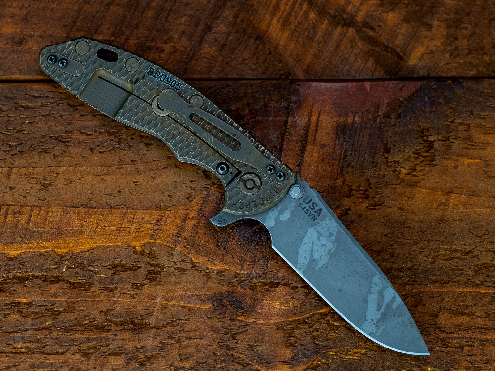 XM-18 3.5- Slicer Hollow Ground-S45VN-BPU905-Textured Milled Horsehead XM-18 3.5- Slicer Hollow Ground-S45VN-BPU905-Textured Milled Horsehead