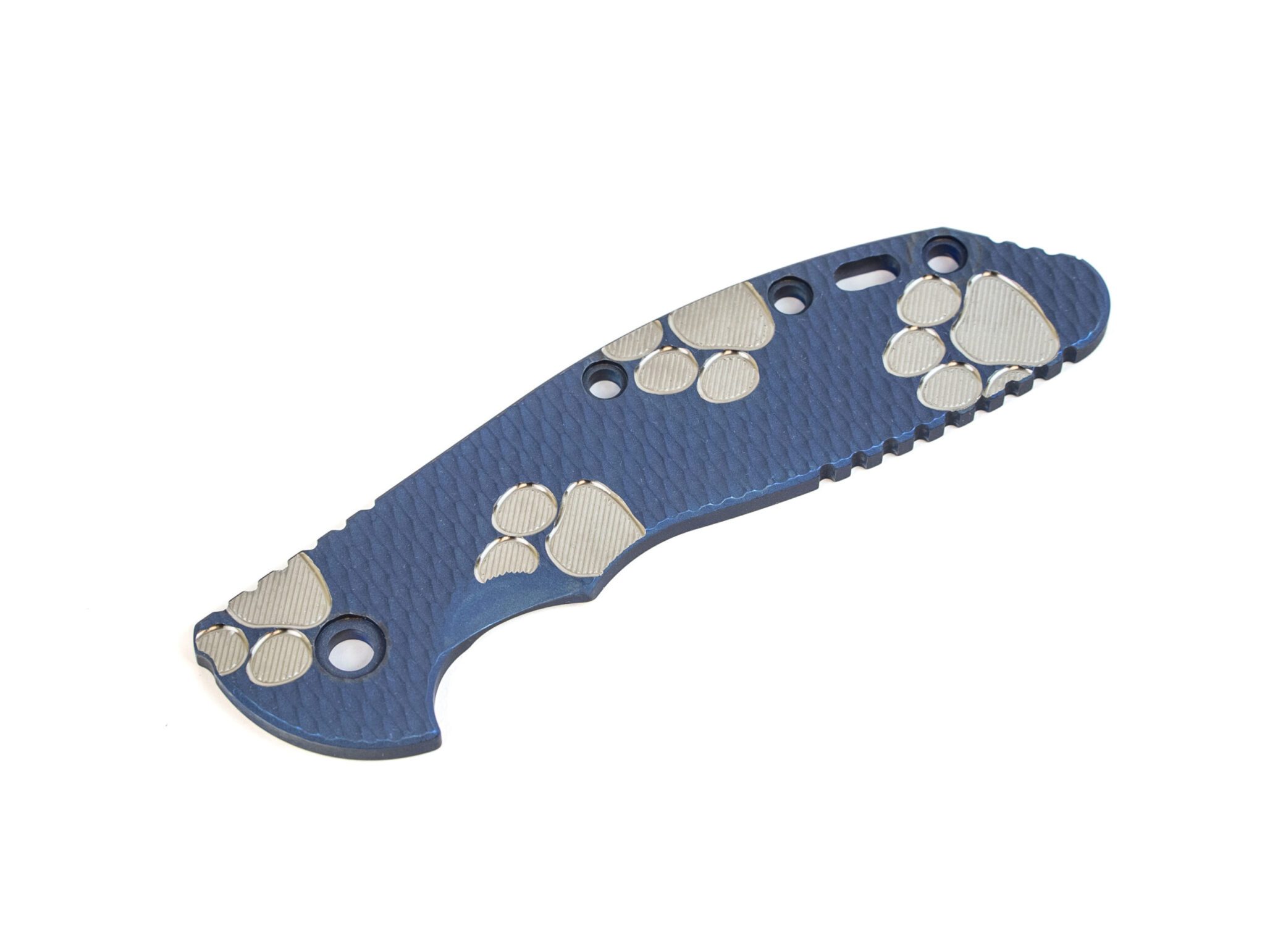 XM-24 Titanium Scale-Textured-Battle Blue-Silver-Milled Dog Paws
