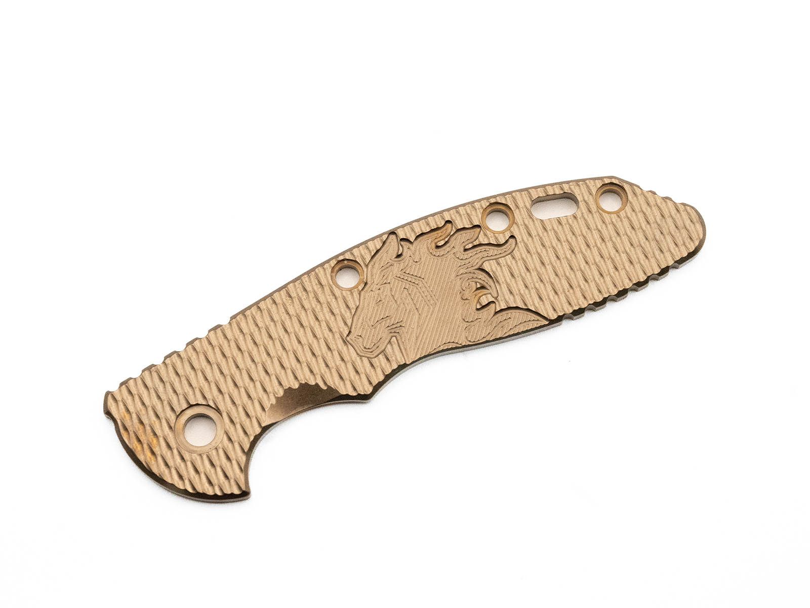 3.5" XM18-SKINNY-Titanium Scale-Milled Horse Head Logo-Textured-Stonewash Bronze-Bronze/Bronze 3.5" XM18-SKINNY-Titanium Scale-Milled Horse Head Logo-Textured-Stonewash Bronze-Bronze/Bronze