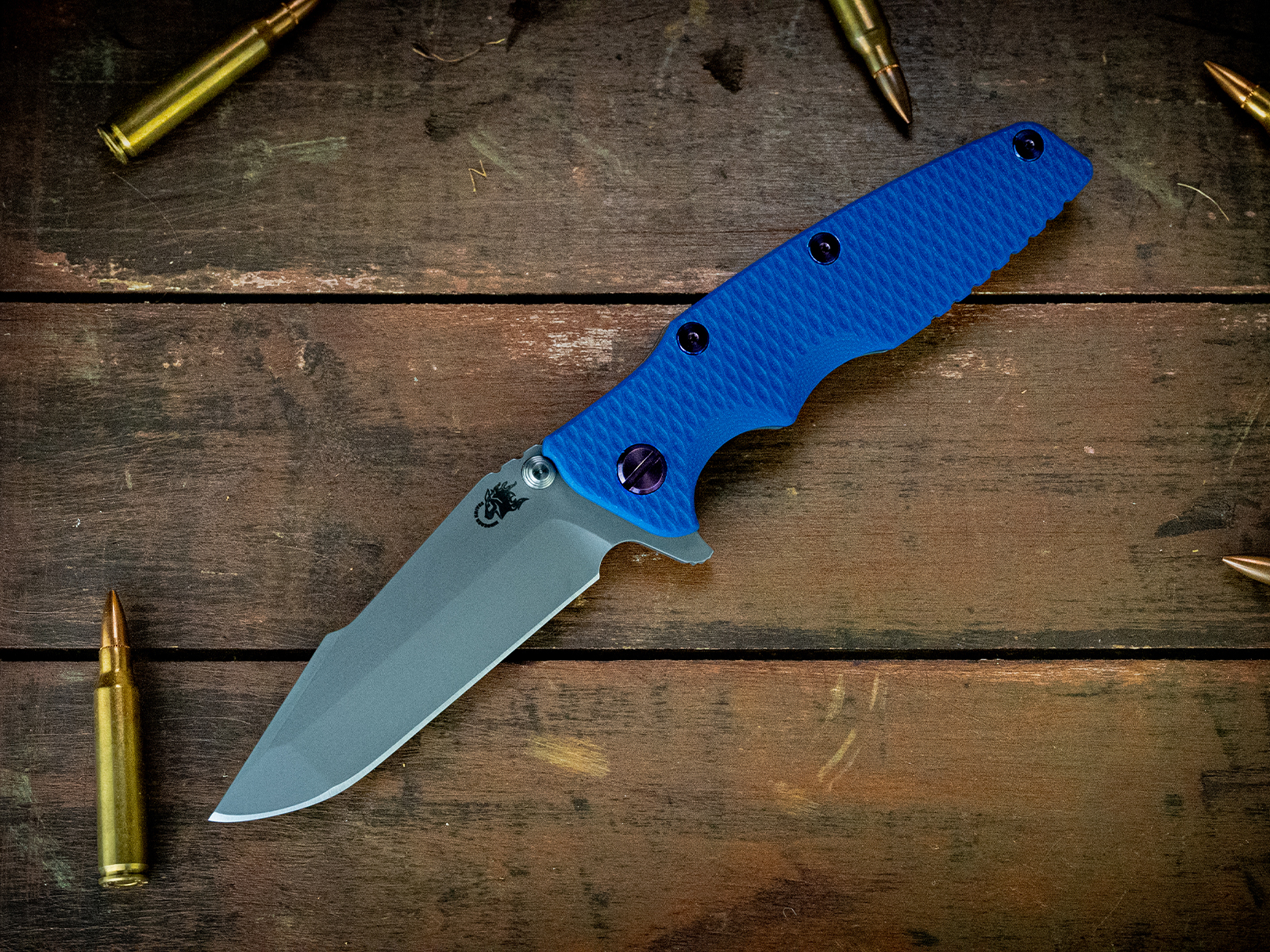 Eklipse-S45VN-Harpoon Spanto-Working Finish Green-Blue G10-Purple Ti Hardware Eklipse-S45VN-Harpoon Spanto-Working Finish Green-Blue G10-Purple Ti Hardware