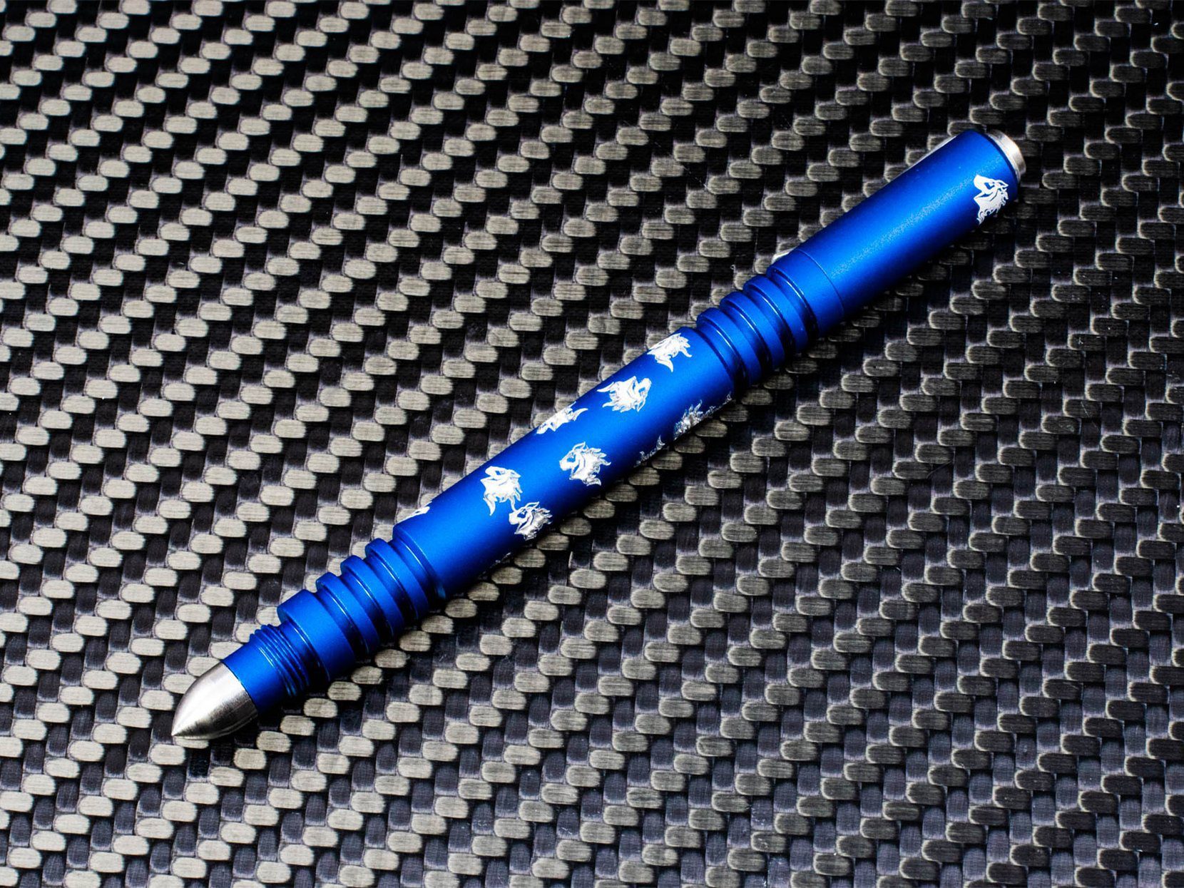 Investigator Pen-Chaos Horse Logo-Aluminum Matte Blue Investigator Pen-Chaos Horse Logo-Aluminum Matte Blue