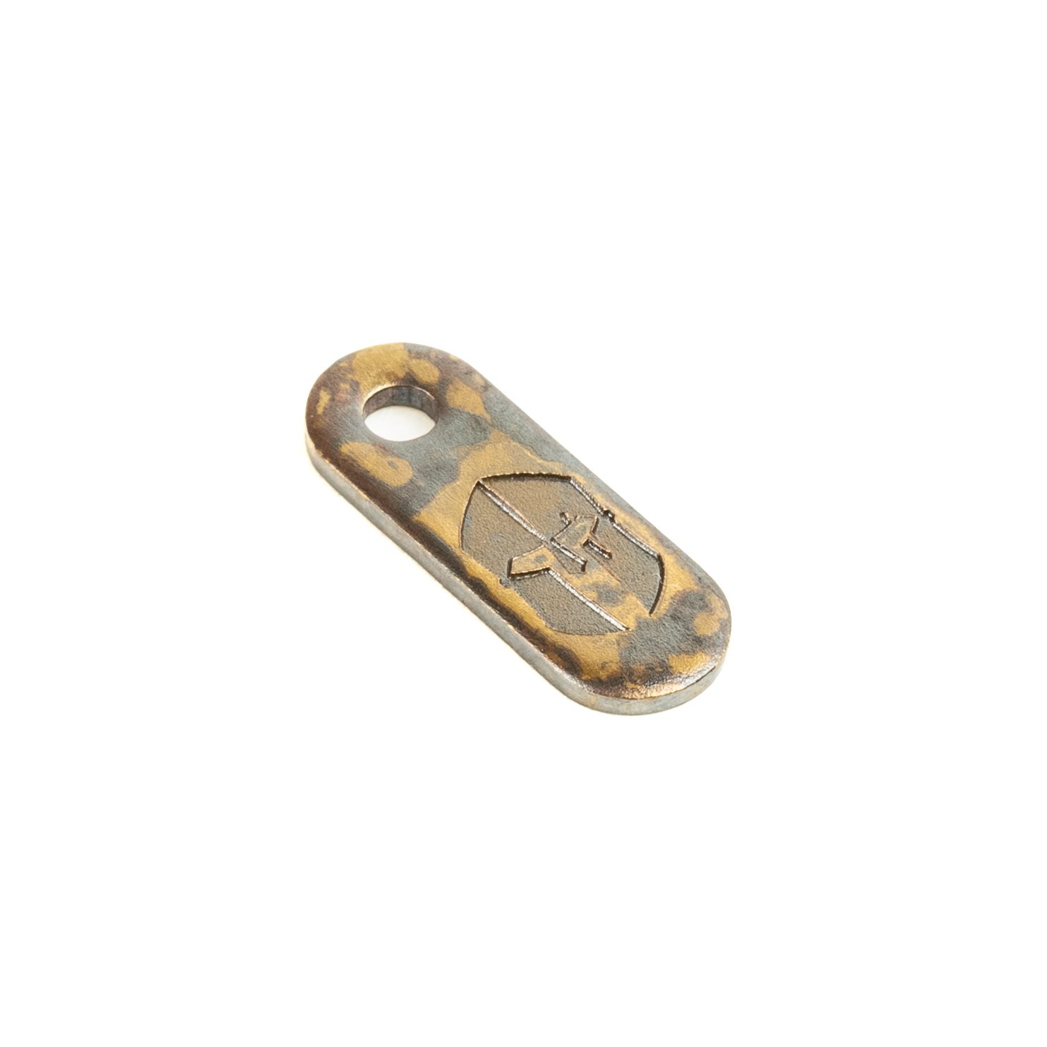 Hinderer Knives/Steel Flame Heated Brass Spartan Filler Tab Hinderer Knives/Steel Flame Heated Brass Spartan Filler Tab