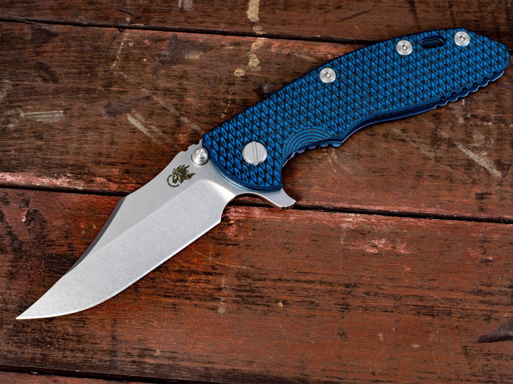 XM-18 3.5" Bowie-Stonewash Blue-G10