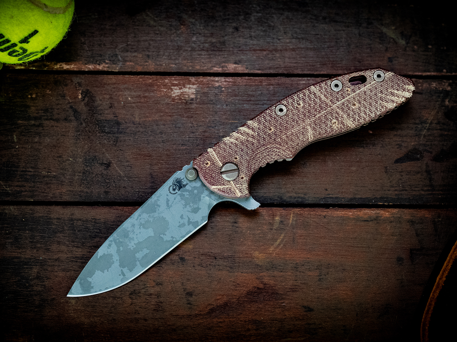 XM-18 3.5" Slicer-Flat Ground-S45VN-Battle Hound-24 Bronze-Textured Natural Micarta XM-18 3.5" Slicer-Flat Ground-S45VN-Battle Hound-24 Bronze-Textured Natural Micarta
