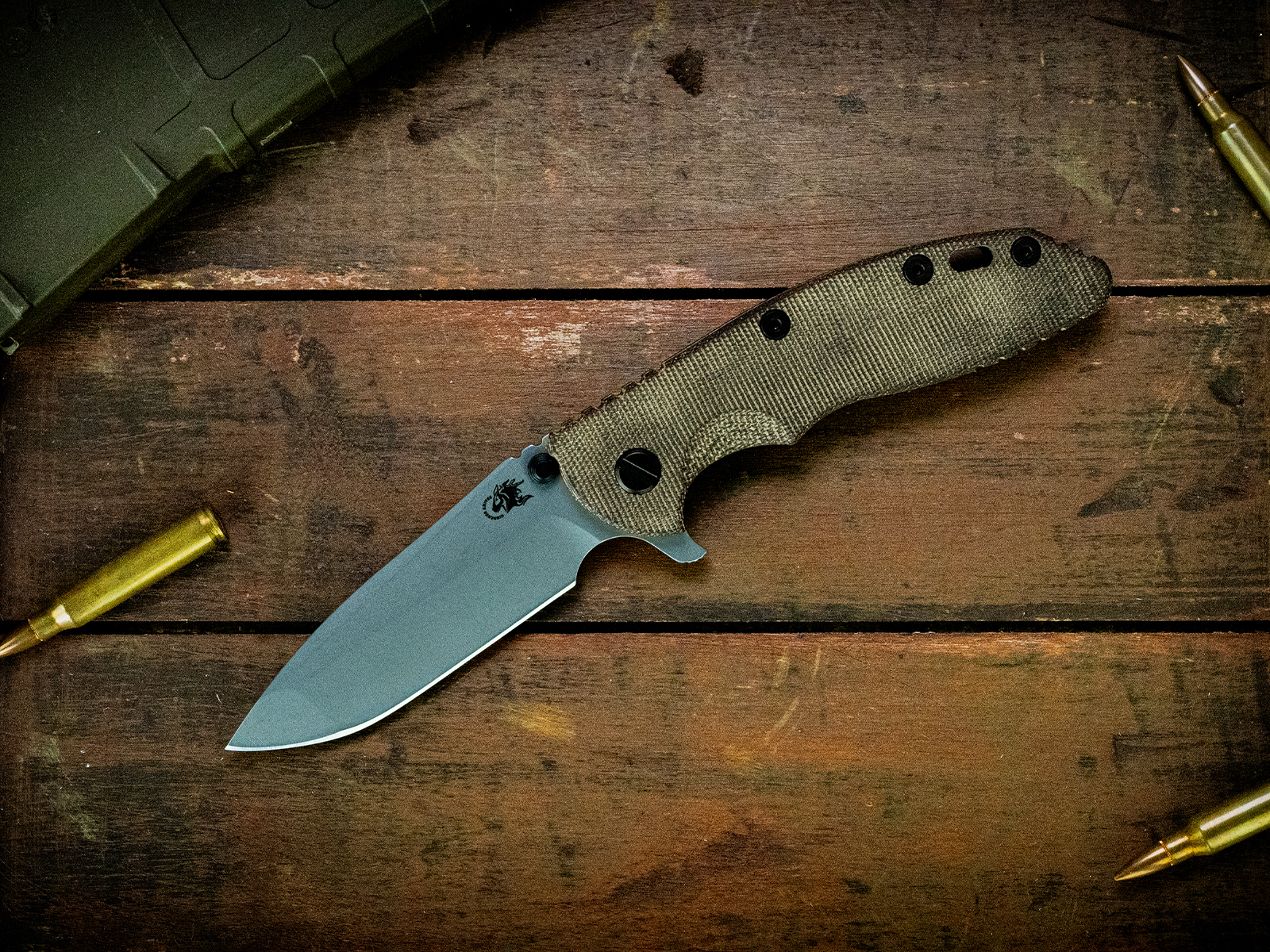 ExpProductCell_XM-18 3.5" Spanto-S45VN-Battle Black-Smooth OD Green Micarta-Black Nitride Hardware