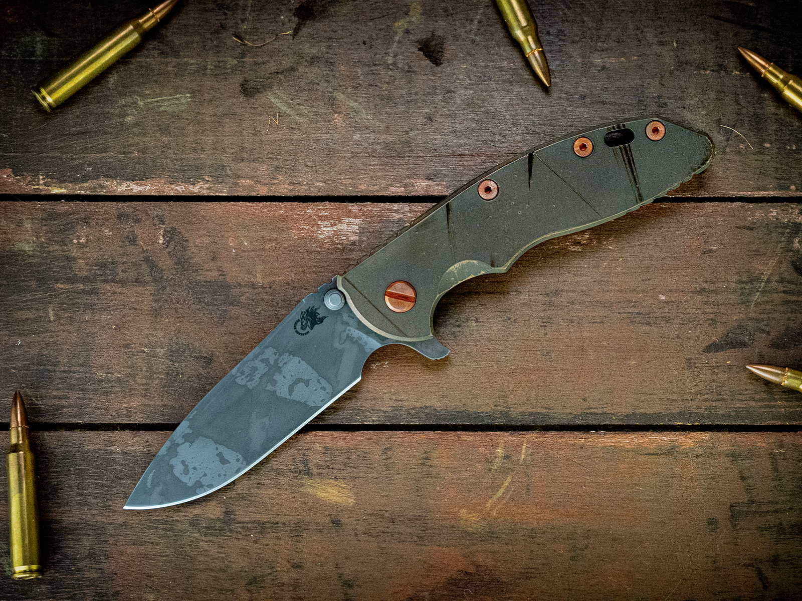 XM-18 3.5-Spearpoint-S45VN-BPU973-Full Titanium-Copper Hardware XM-18 3.5-Spearpoint-S45VN-BPU973-Full Titanium-Copper Hardware