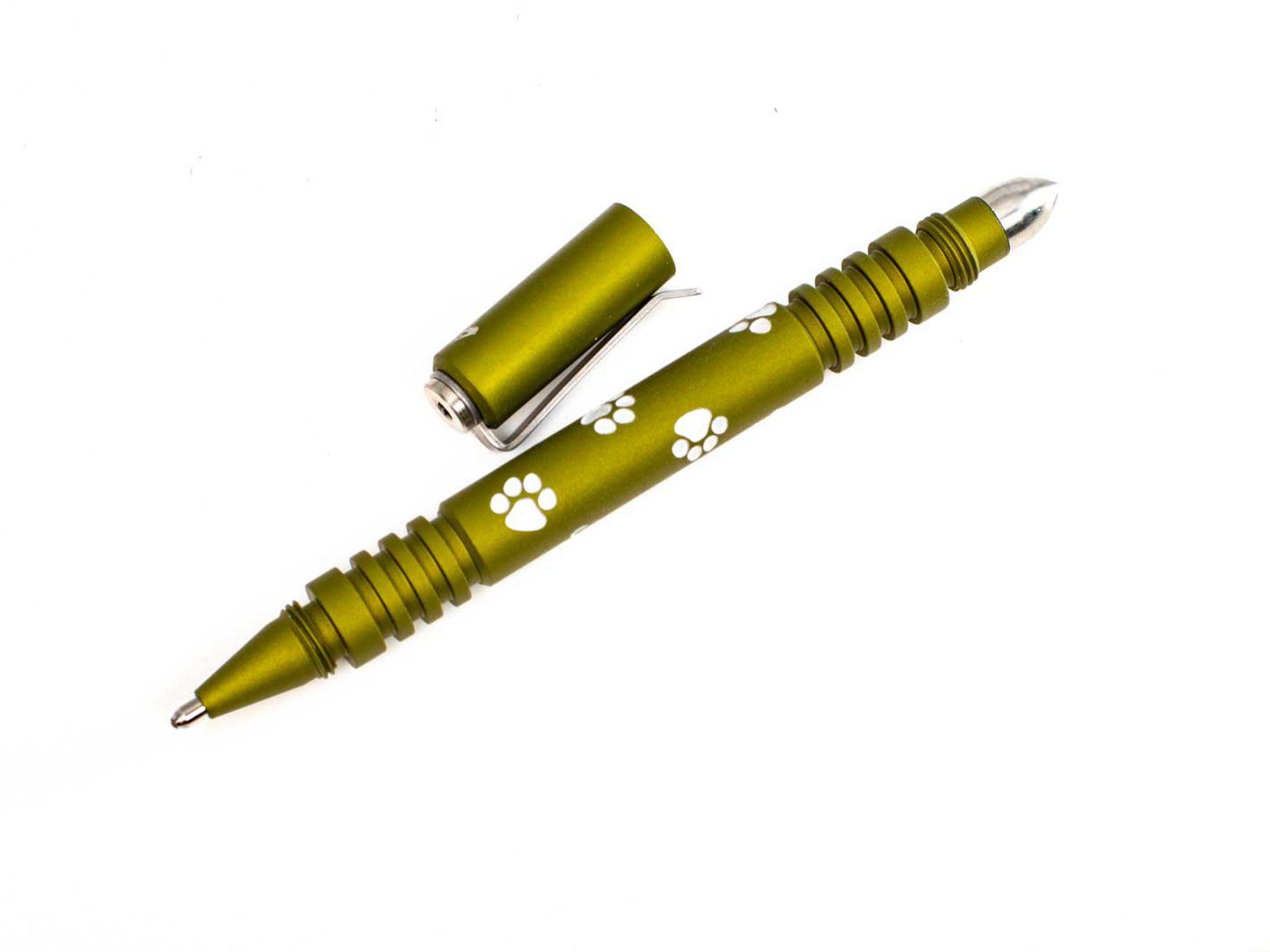 Investigator Pen-Aluminum-Milled Chaos Dog Paws-Matte OD Green