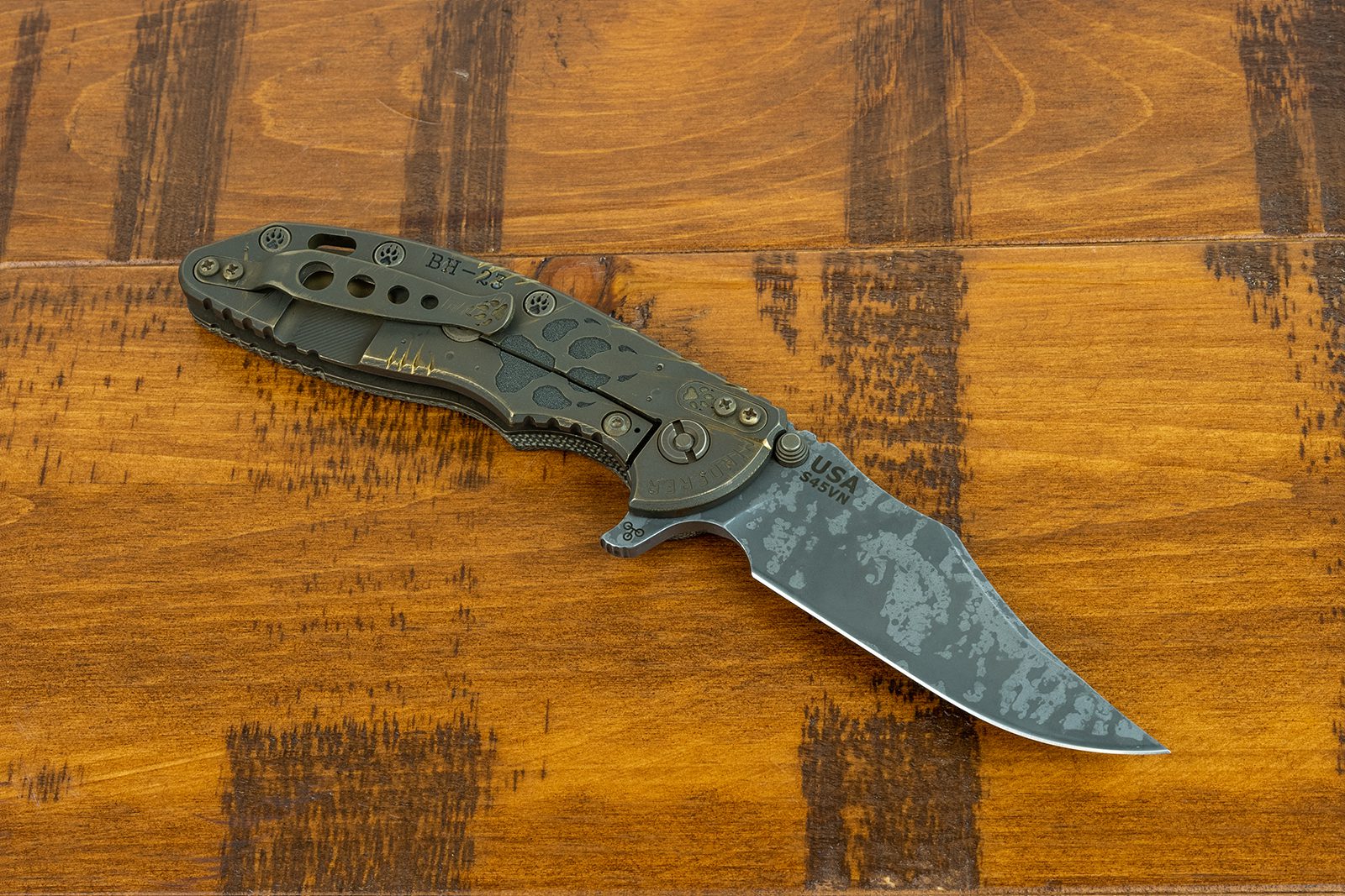 XM-18 3.5" Bowie-S45VN-Battle Hound Bronze-OD Green Micarta XM-18 3.5" Bowie-S45VN-Battle Hound Bronze-OD Green Micarta